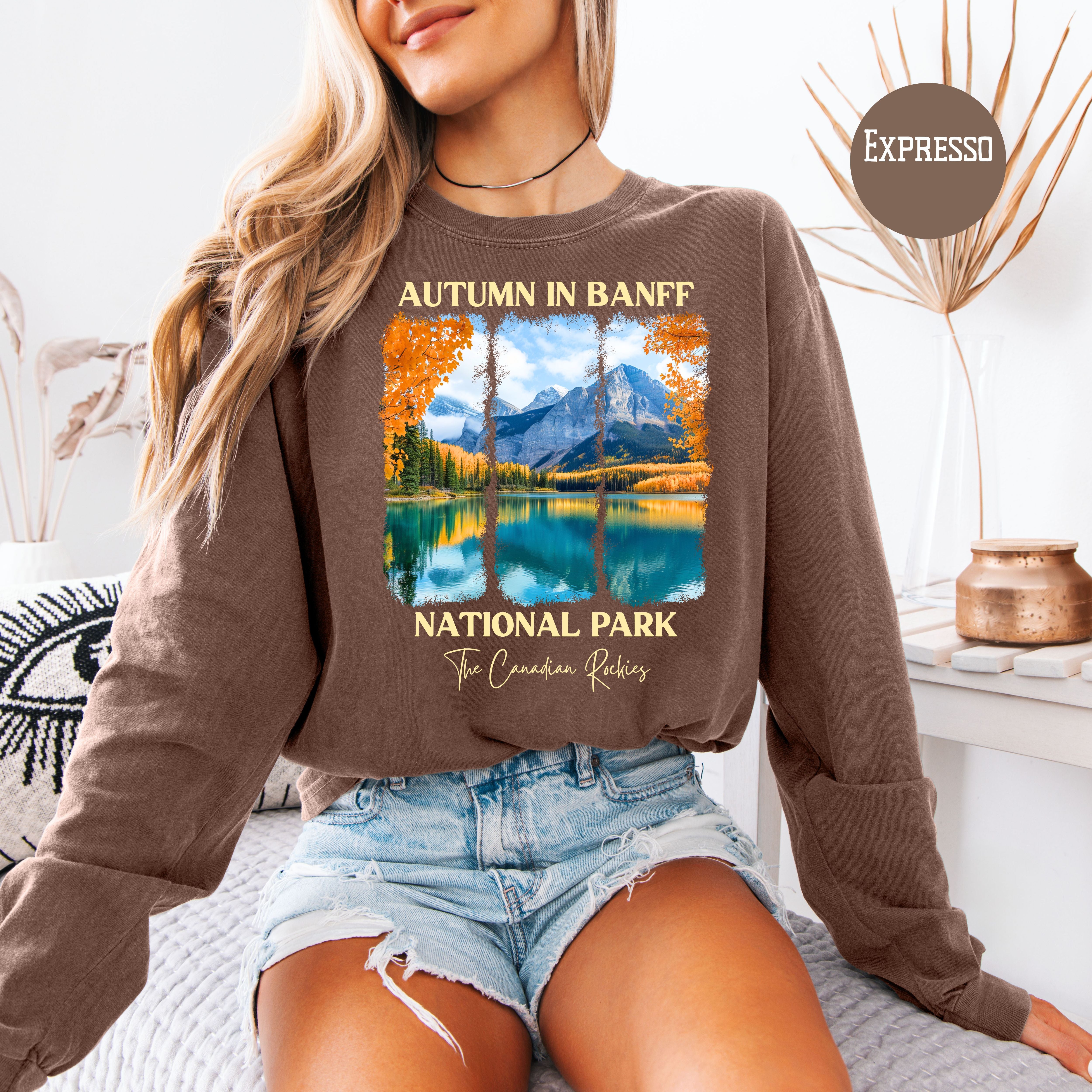 Autumn in Banff National Park Comfort Colors Unisex Long Sleeve Tee