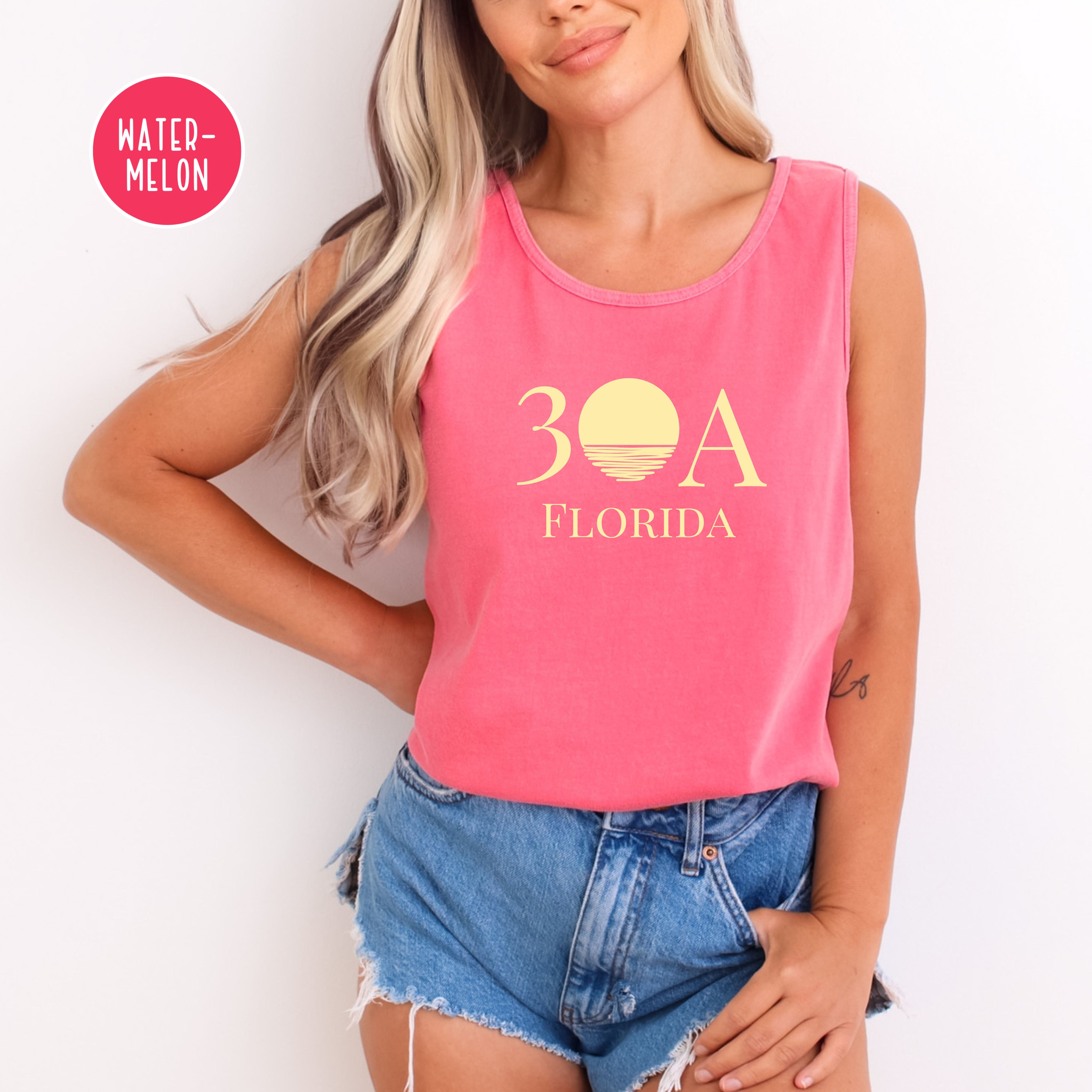 30A Florida Sunset Comfort Colors Tank Top
