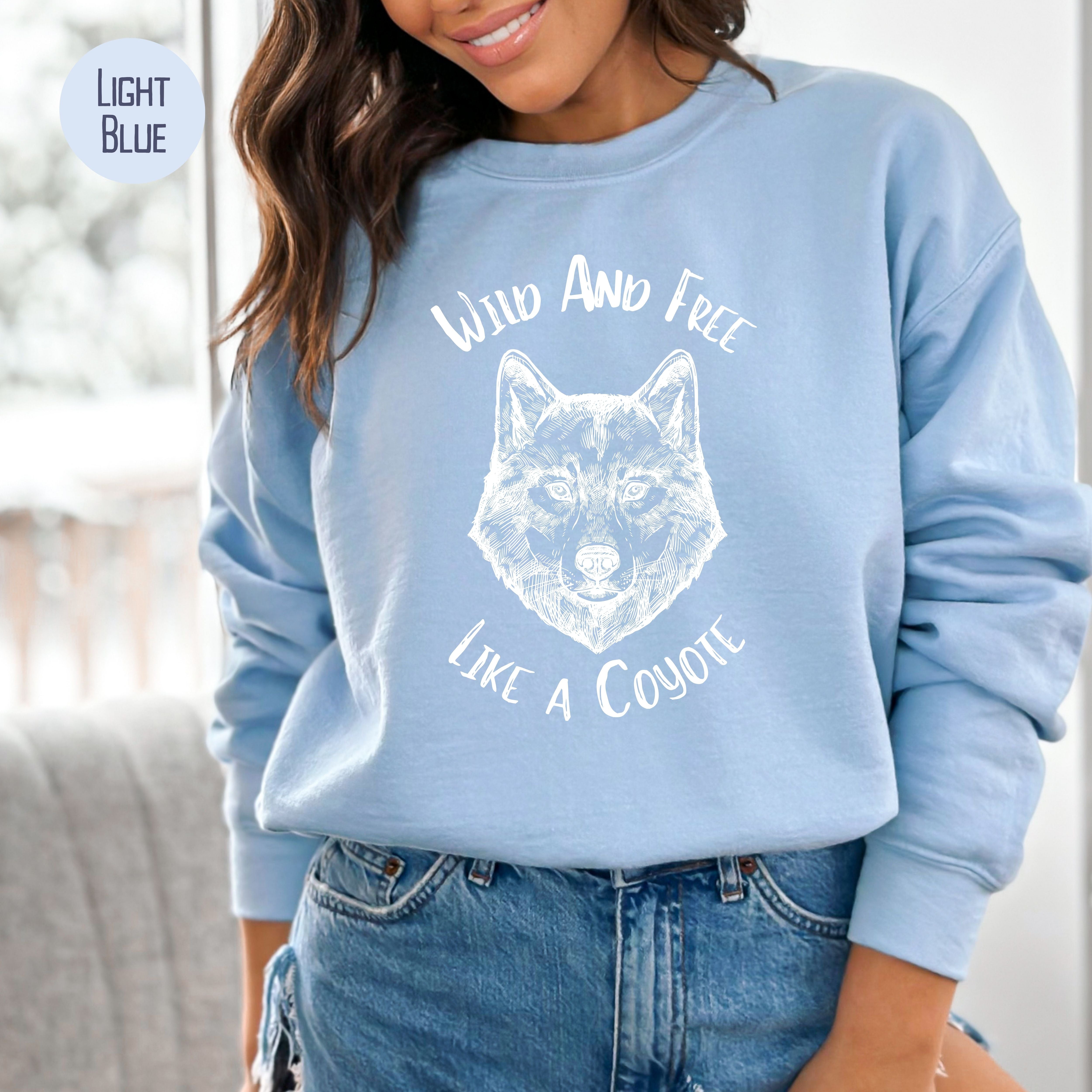 Coyote Wild and Free Animal Lover Sweatshirt