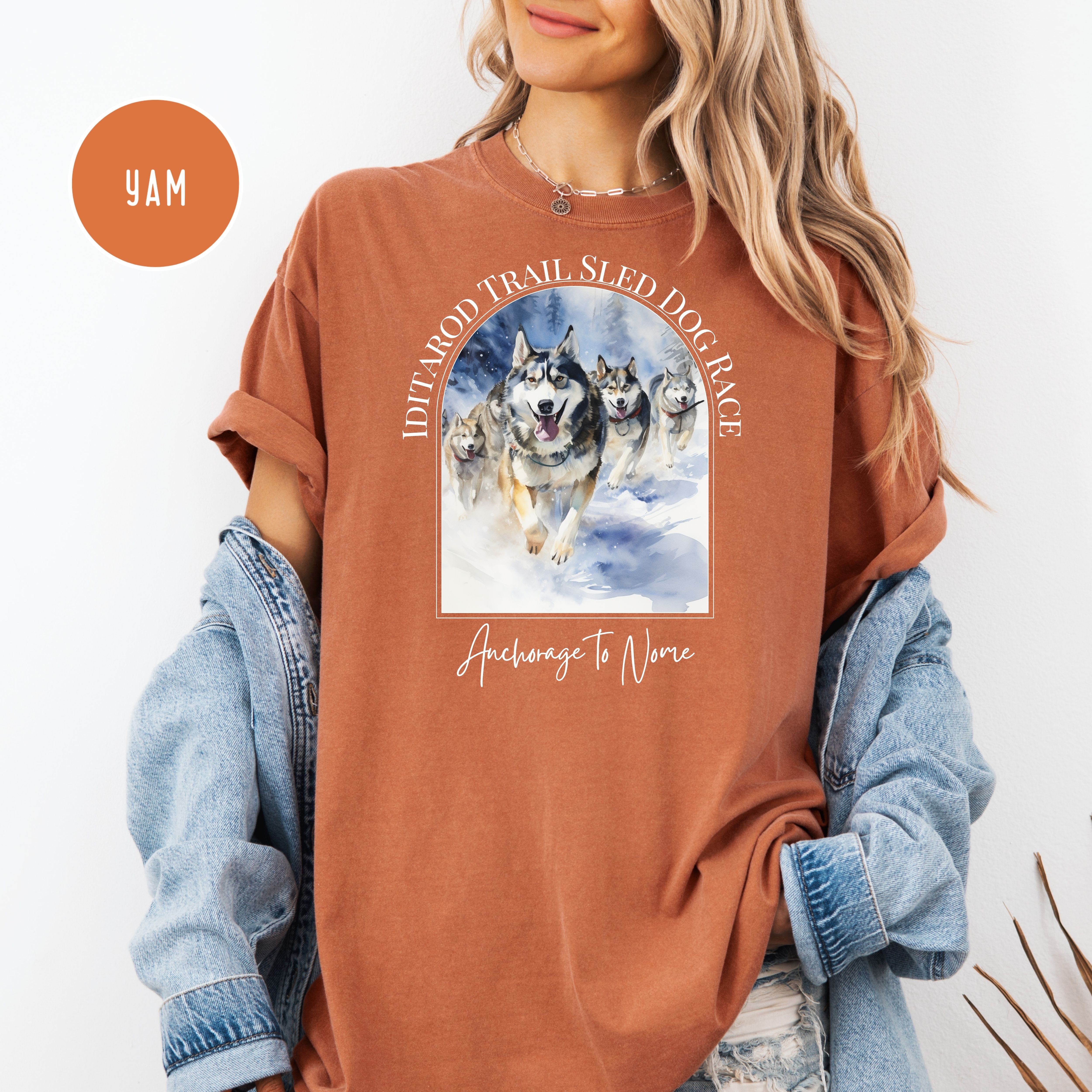Iditarod Dog Race Comfort Colors T-Shirt, Alaskan Huskies Shirt