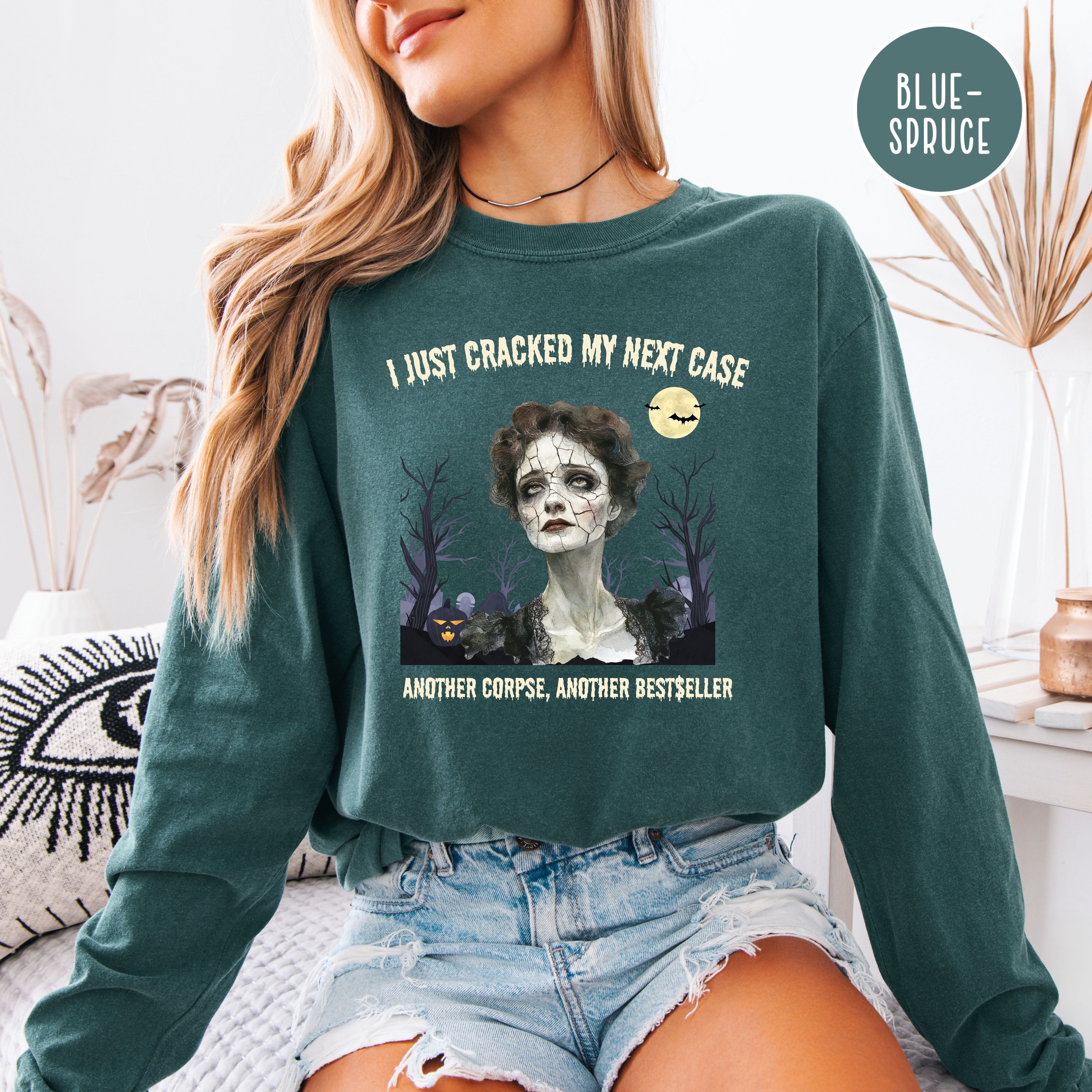 Murder Mystery Writer Halloween Comfort Colors Long Sleeve Tee