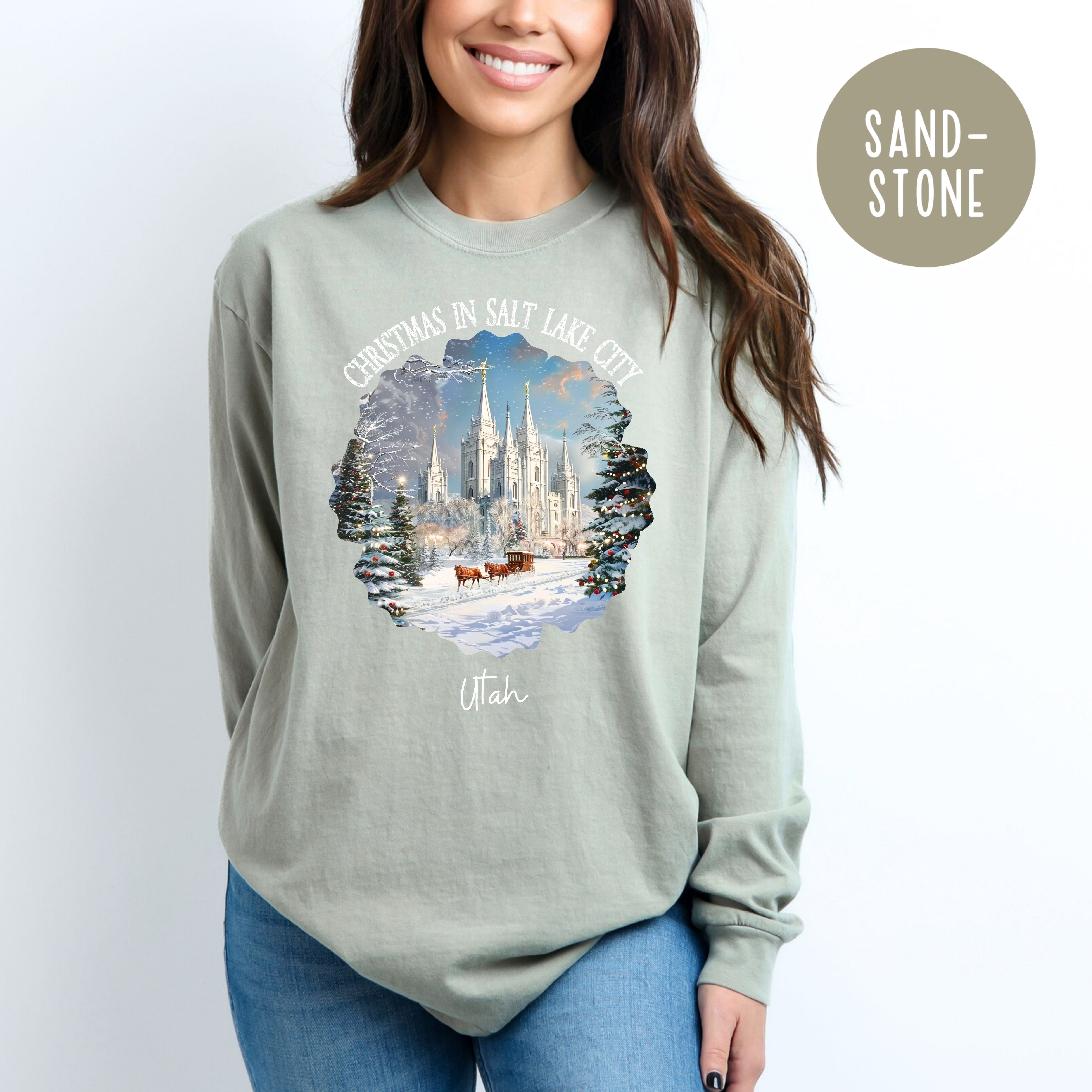 Christmas in Salt Lake City Utah Comfort Colors® Long Sleeve Tee