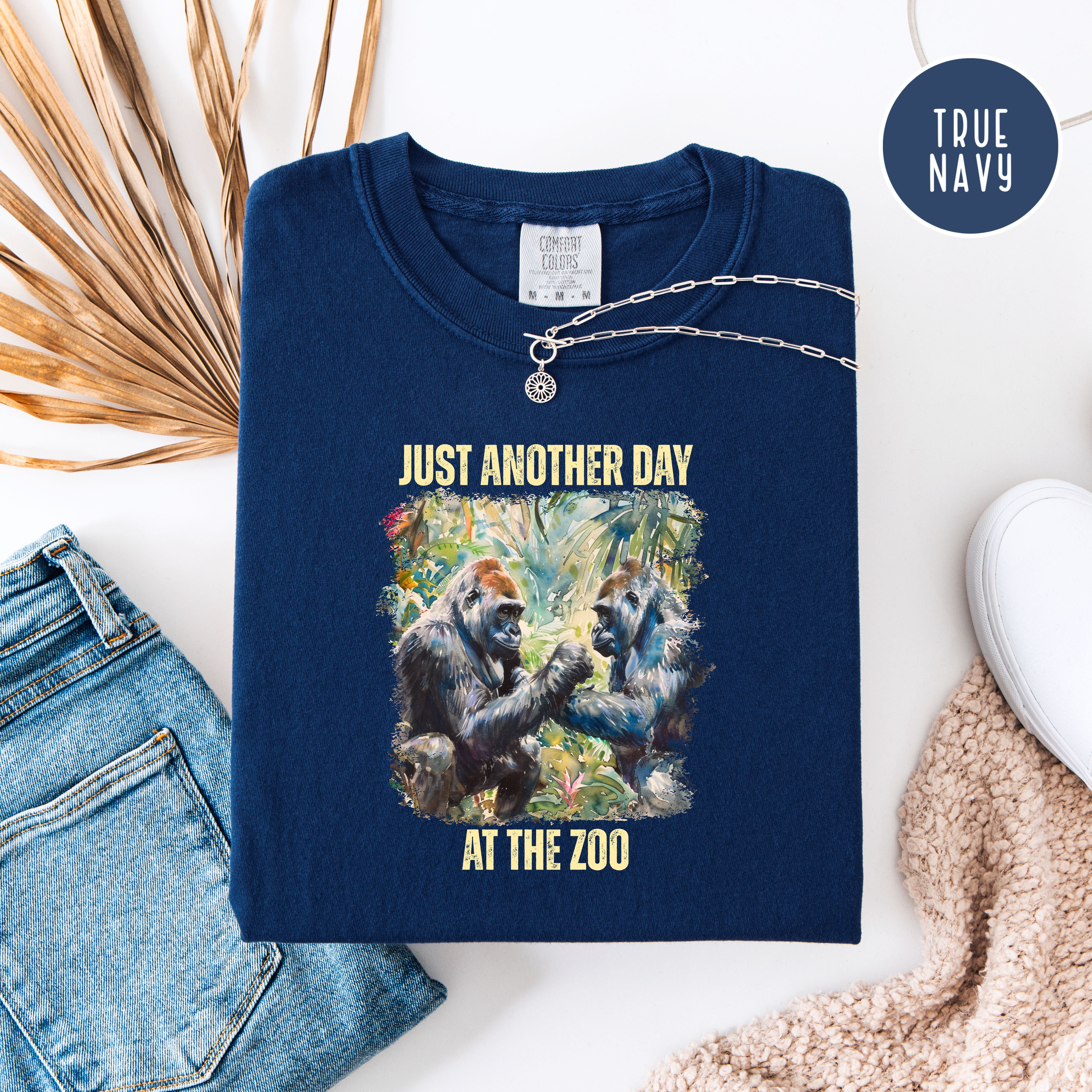 Just Another Day At The Zoo Unisex Comfort Colors T-Shirt, Funny Gorilla Shirt, Gorilla Lover Tee Shirt, Animal Lover Gift