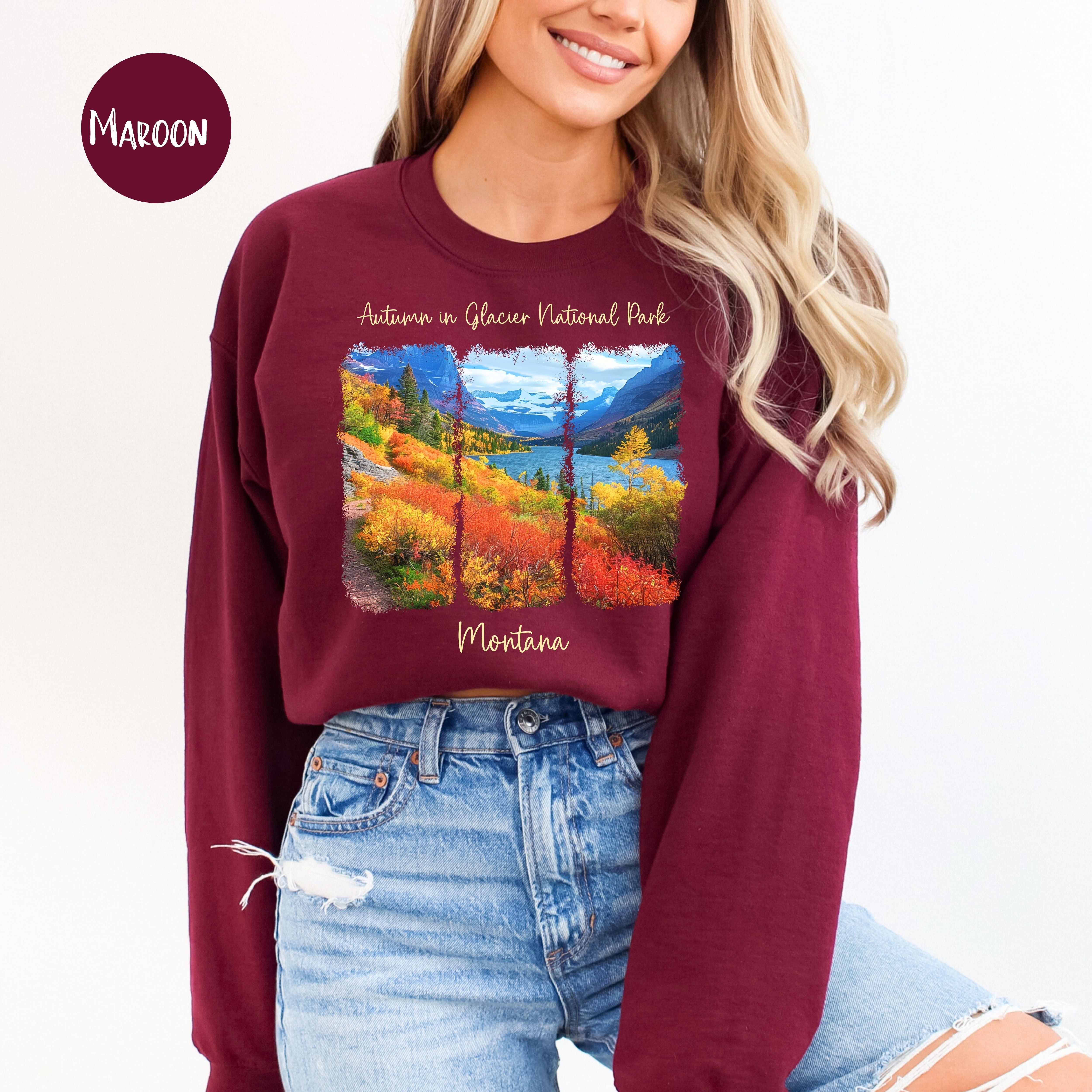 Autumn in Glacier National Park Adult Unisex Sweatshirt