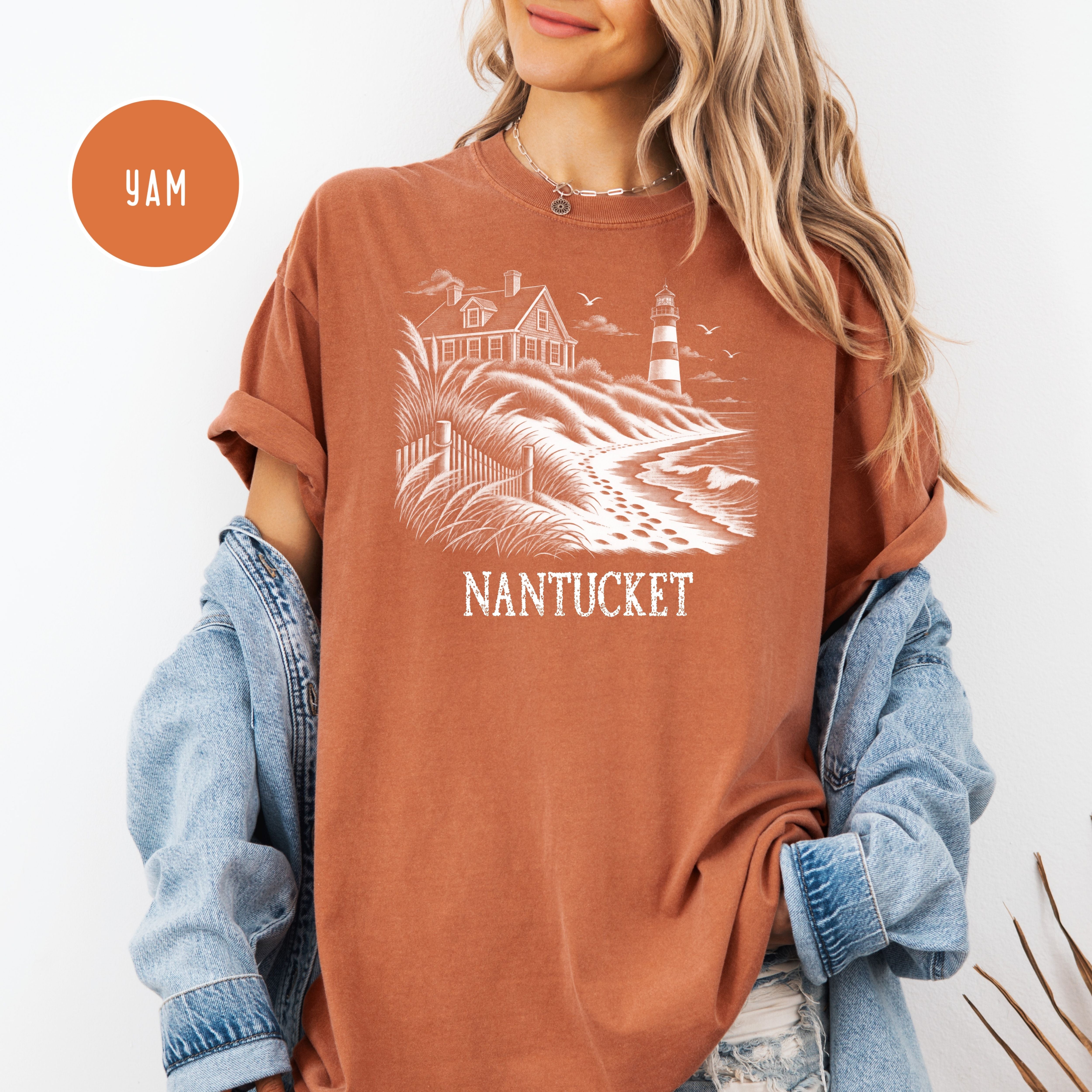 Nantucket Comfort Colors T-Shirt, Nantucket Vacation Gift, Hamptons Coastal Shirt, Traveler Gift Shirt, Ocean Lover Shirt, Nantucket Gift