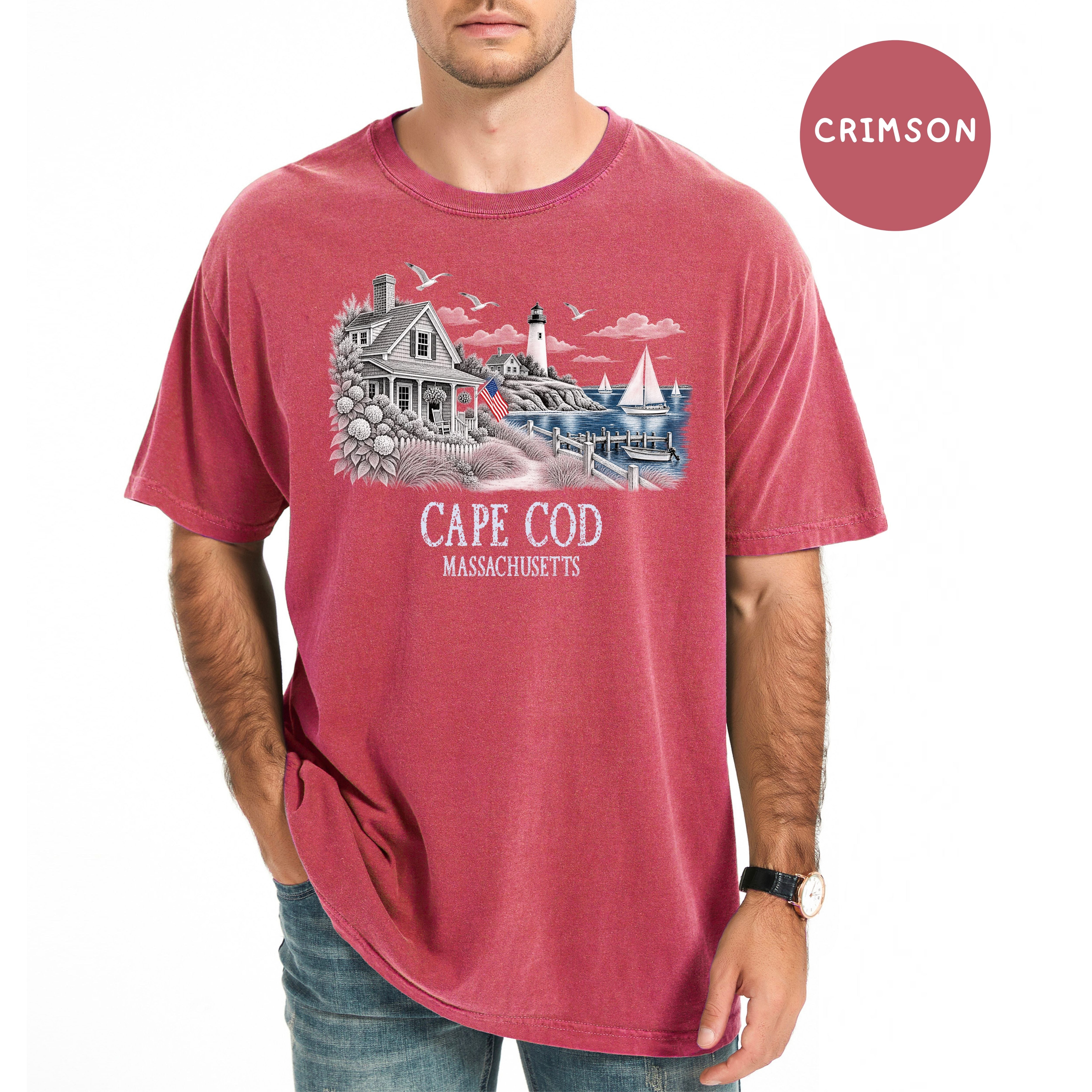 Cape Cod Massachusetts Comfort Colors T-Shirt, Cape Cod Vacation Gift, Cape Cod Shirt, Traveler Gift Shirt, Seaside Shirt, Ocean Lover Gift