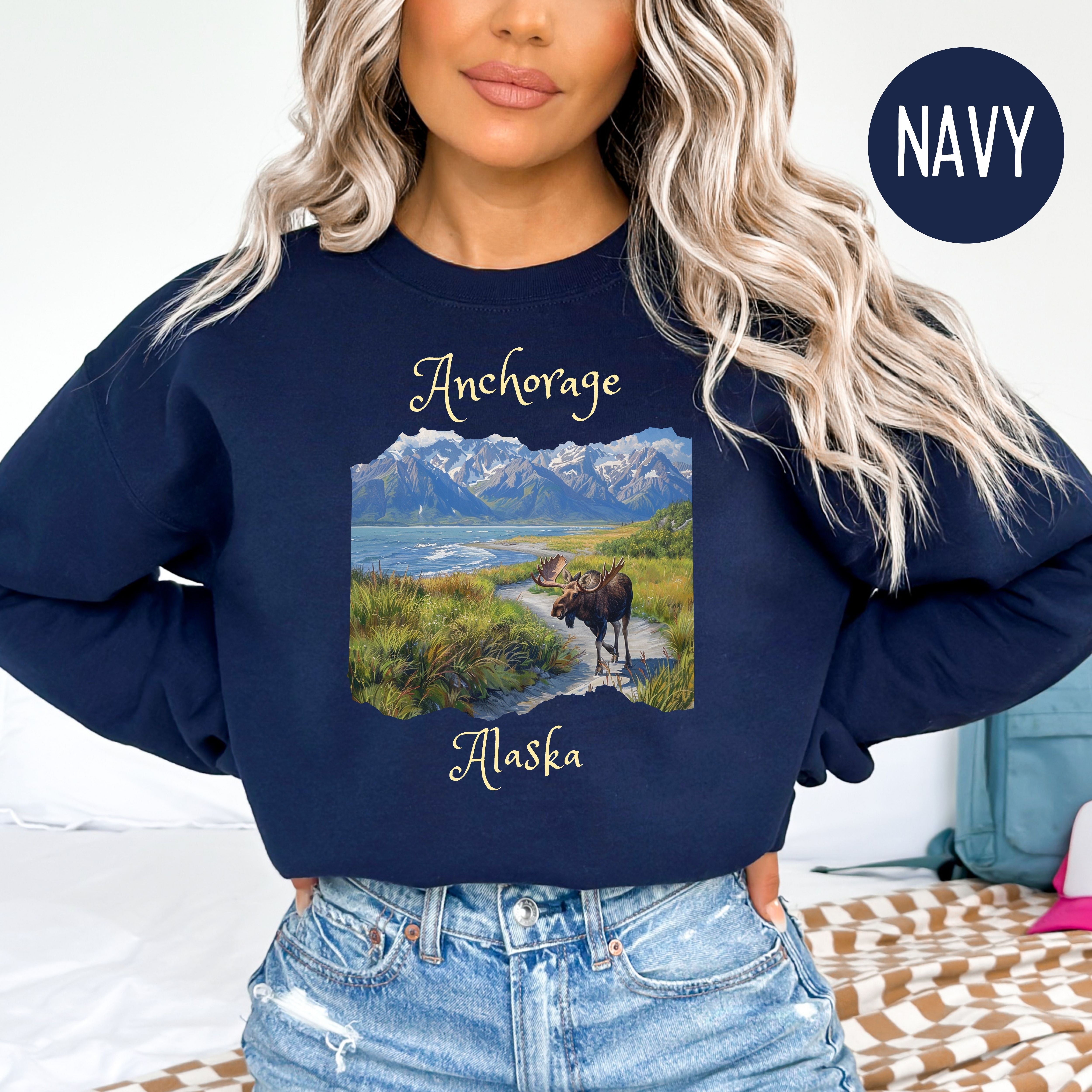 Anchorage Alaska Moose at Tony Knowles Coastal Trail Sweatshirt