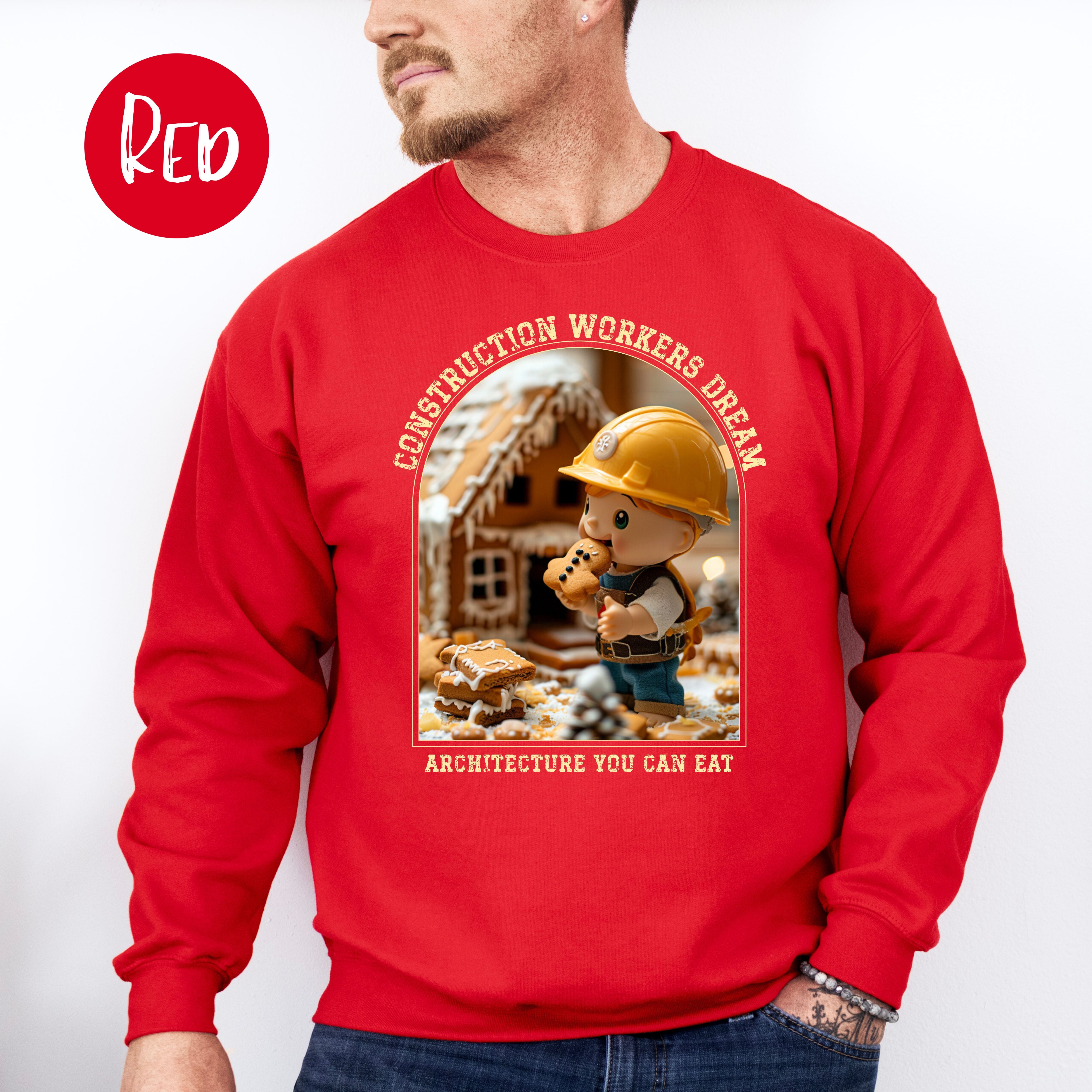 Funny Construction Worker Gingerbread House Contest Unisex Sweatshirt
