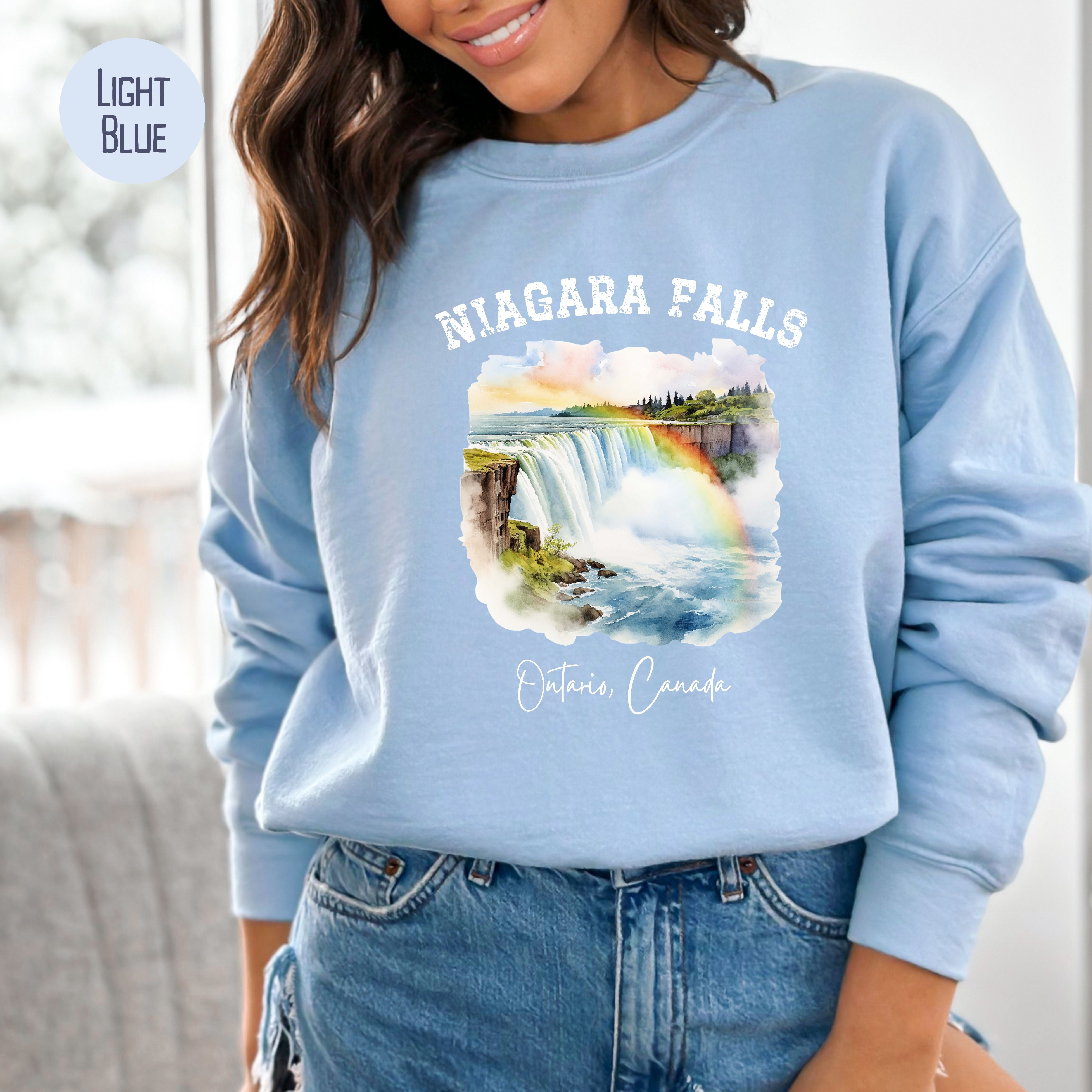 Rainbow Over Niagara Falls Ontario Canada Crewneck Unisex Sweatshirt