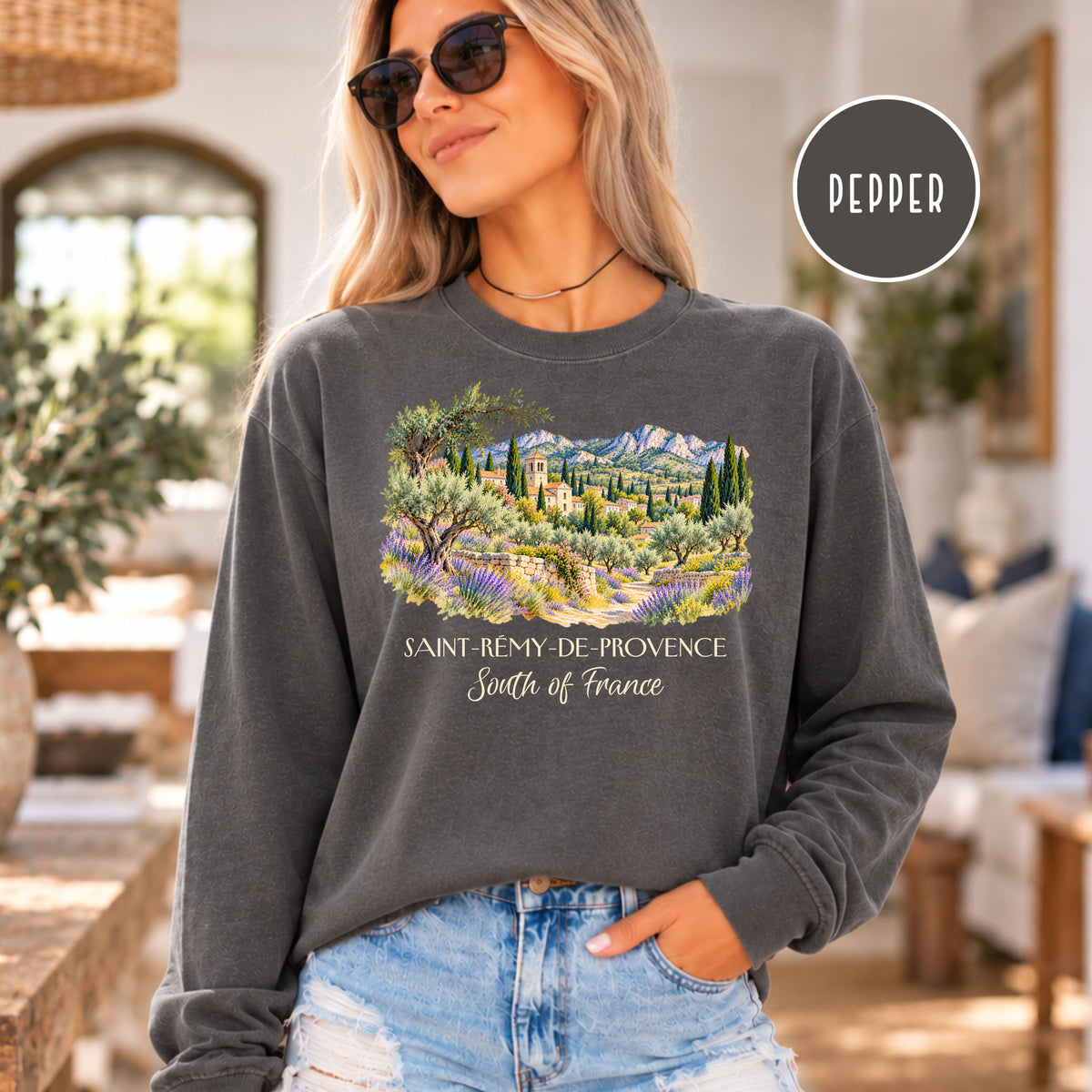 South of France Long Sleeve Comfort Colors Travel Tee, Saint Remy France Shirt, Van Gogh Trail Gift Tee, France Travel, Van Gogh Fan Gift