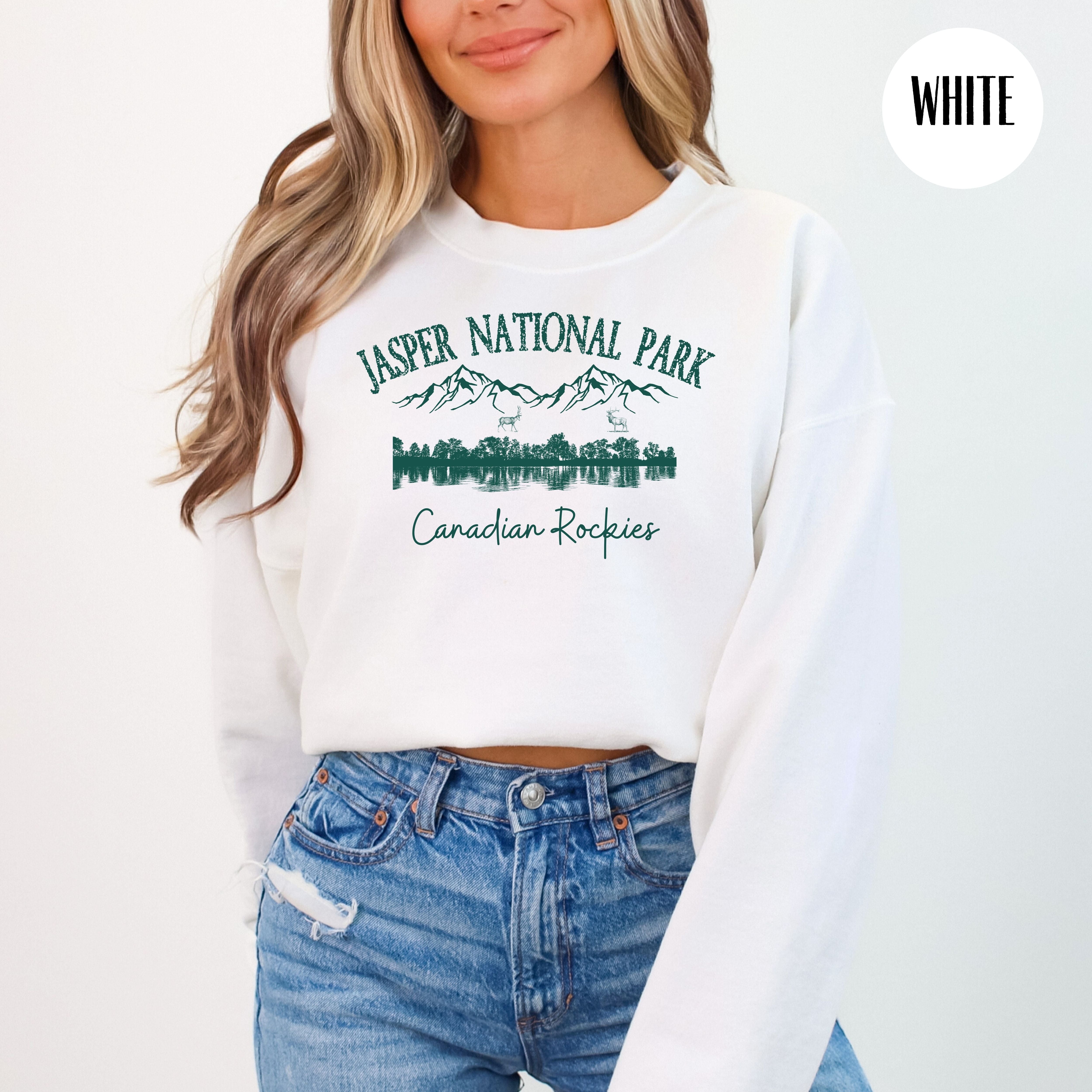 Jasper National Park Canadian Rockies Grunge Style Sweatshirt