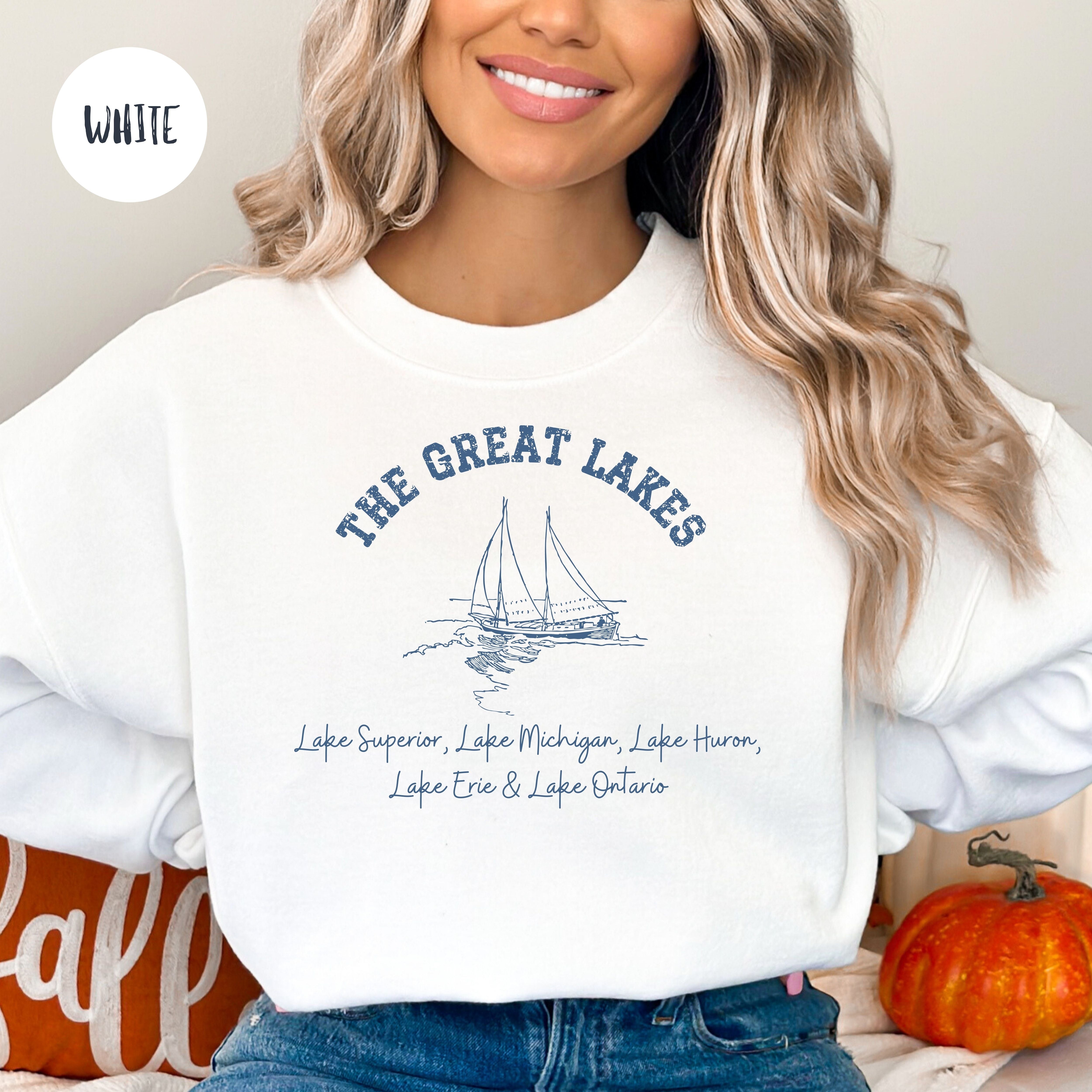 Great Lakes Grunge Style Sweatshirt, Upper Peninsula Michigan