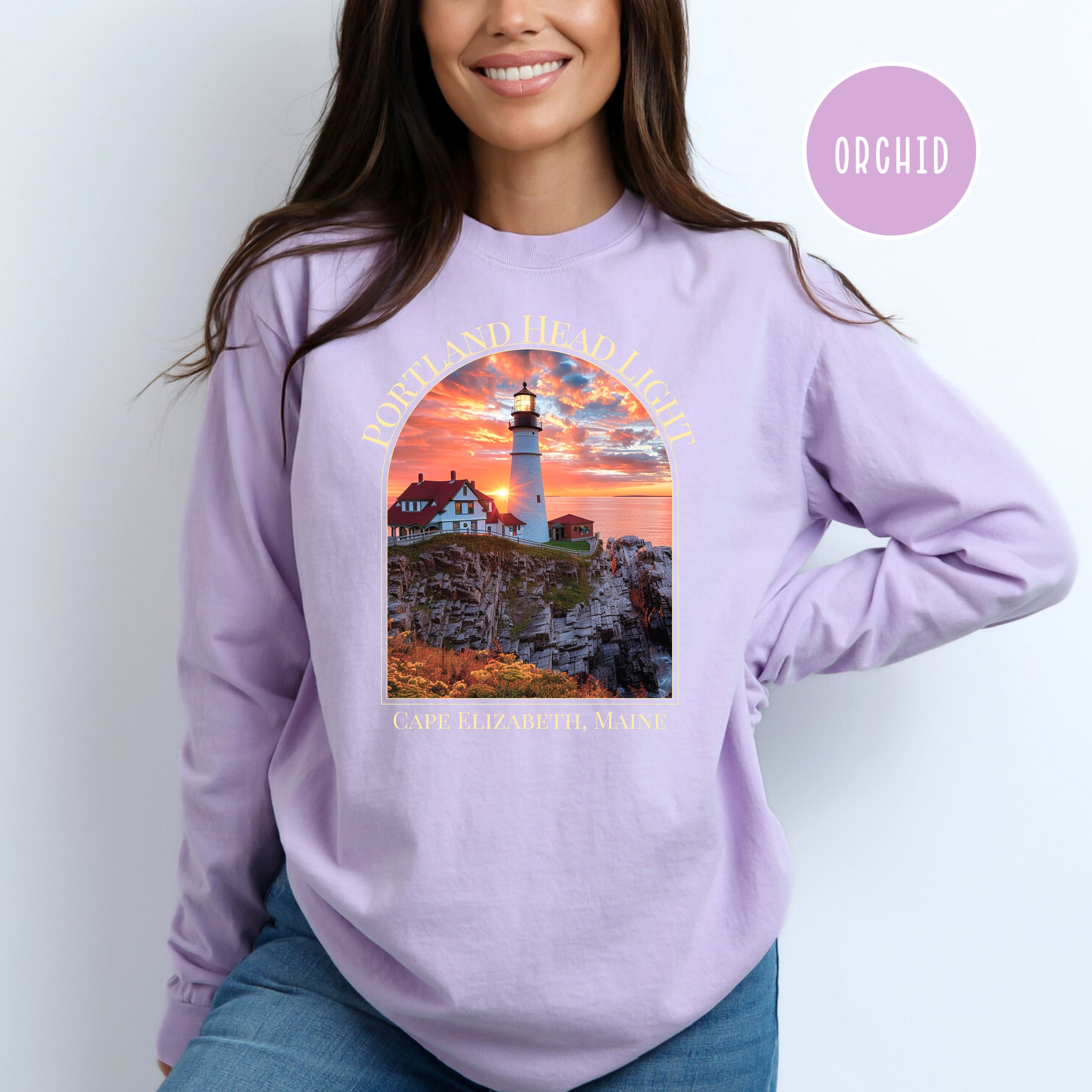 Portland Head Light Cape Elizabeth Maine Comfort Colors® Long Sleeve Tee