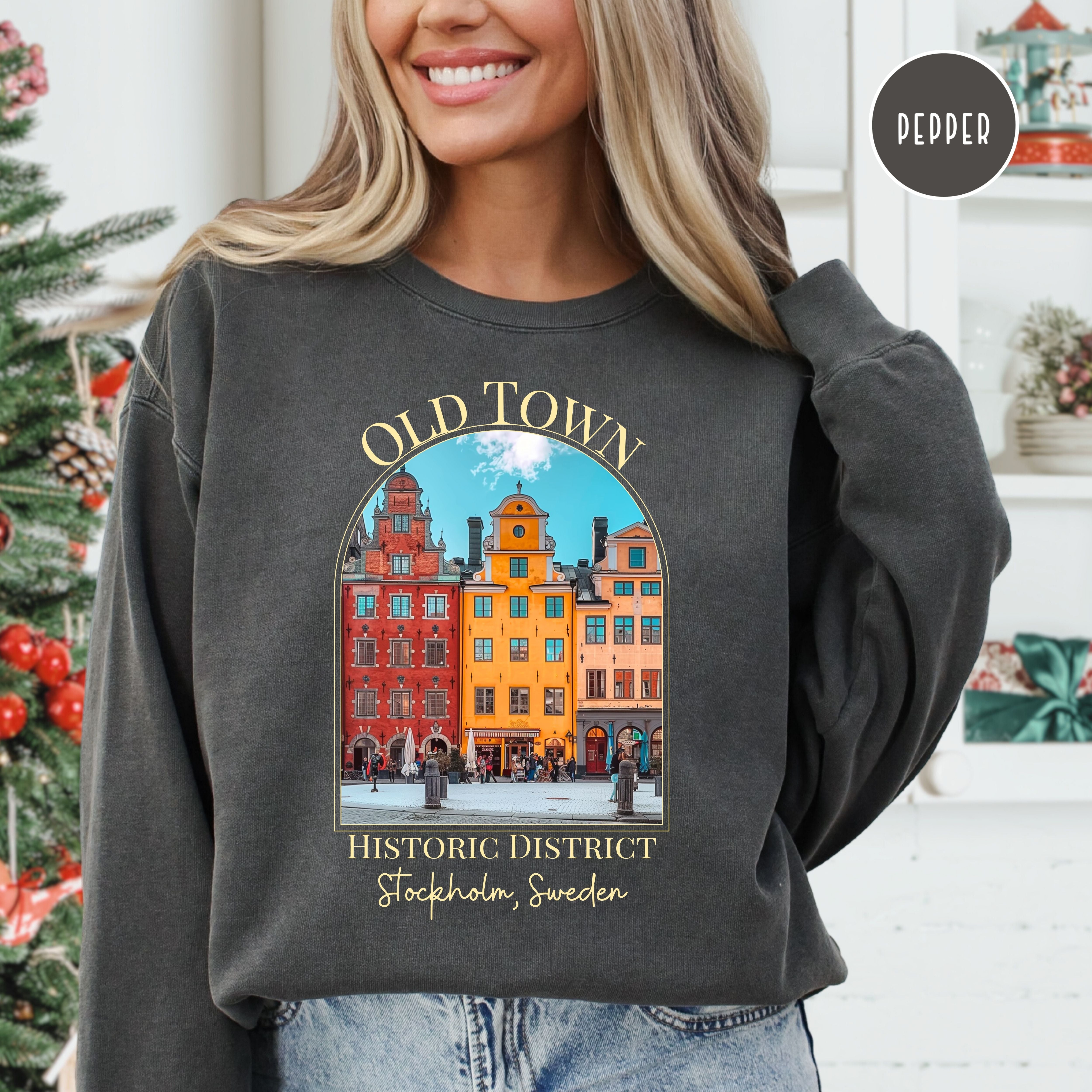 Old Town Stockholm Sweden Comfort Colors® Sweatshirt