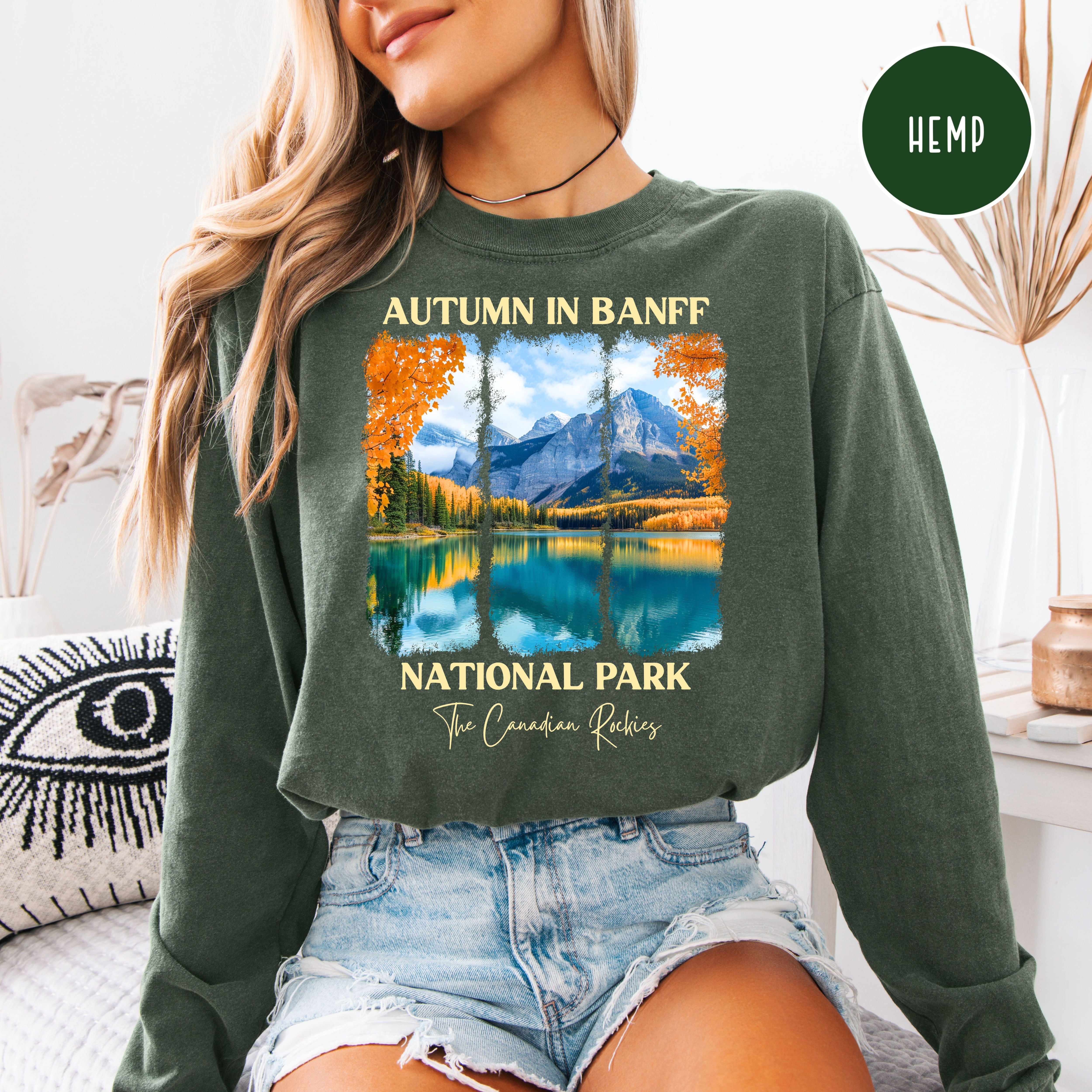 Autumn in Banff National Park Comfort Colors Unisex Long Sleeve Tee