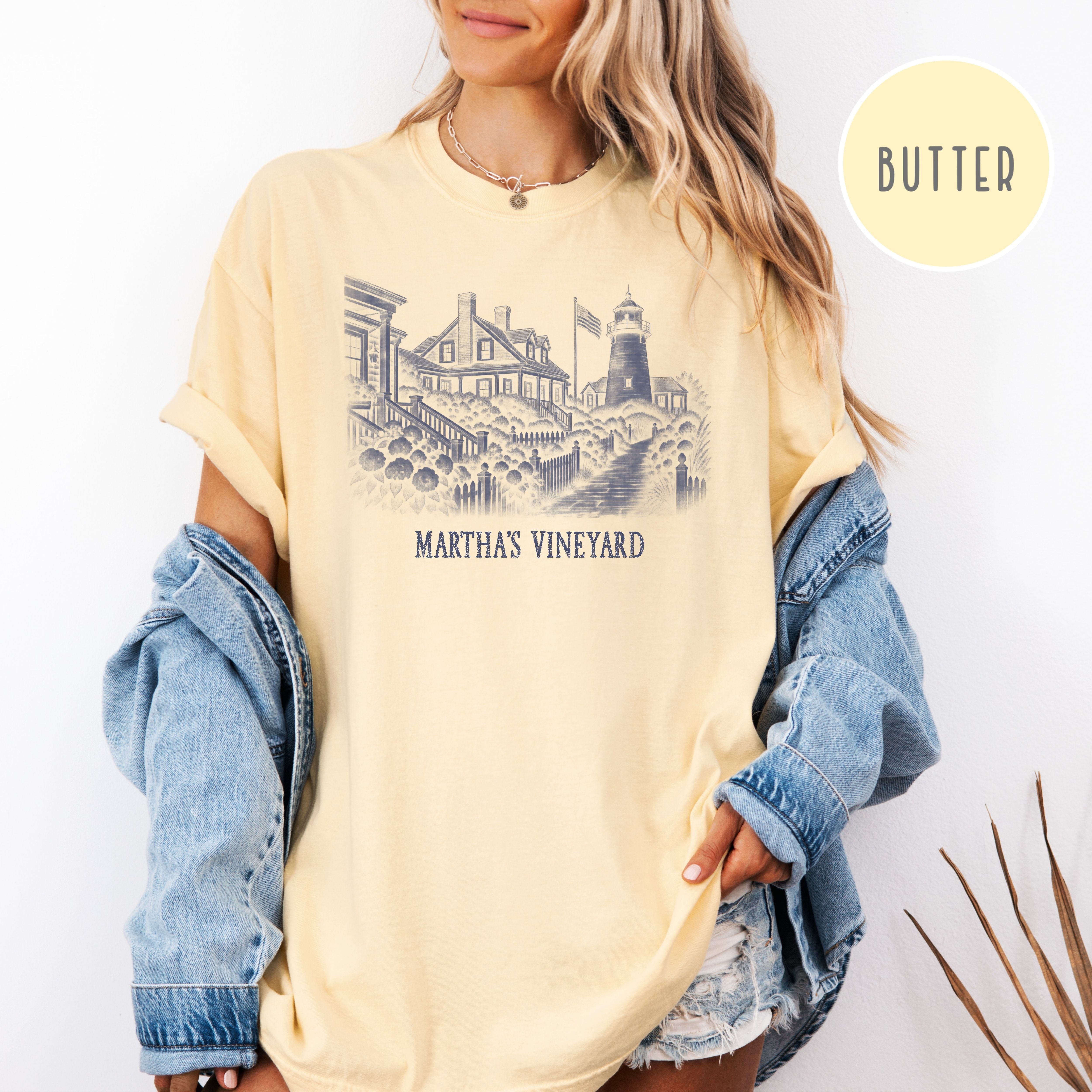 Martha's Vineyard Comfort Colors T-Shirt, The Vineyard Shirt, Martha's Vineyard Gift, Traveler Gift, Vineyard Massachusetts Gift