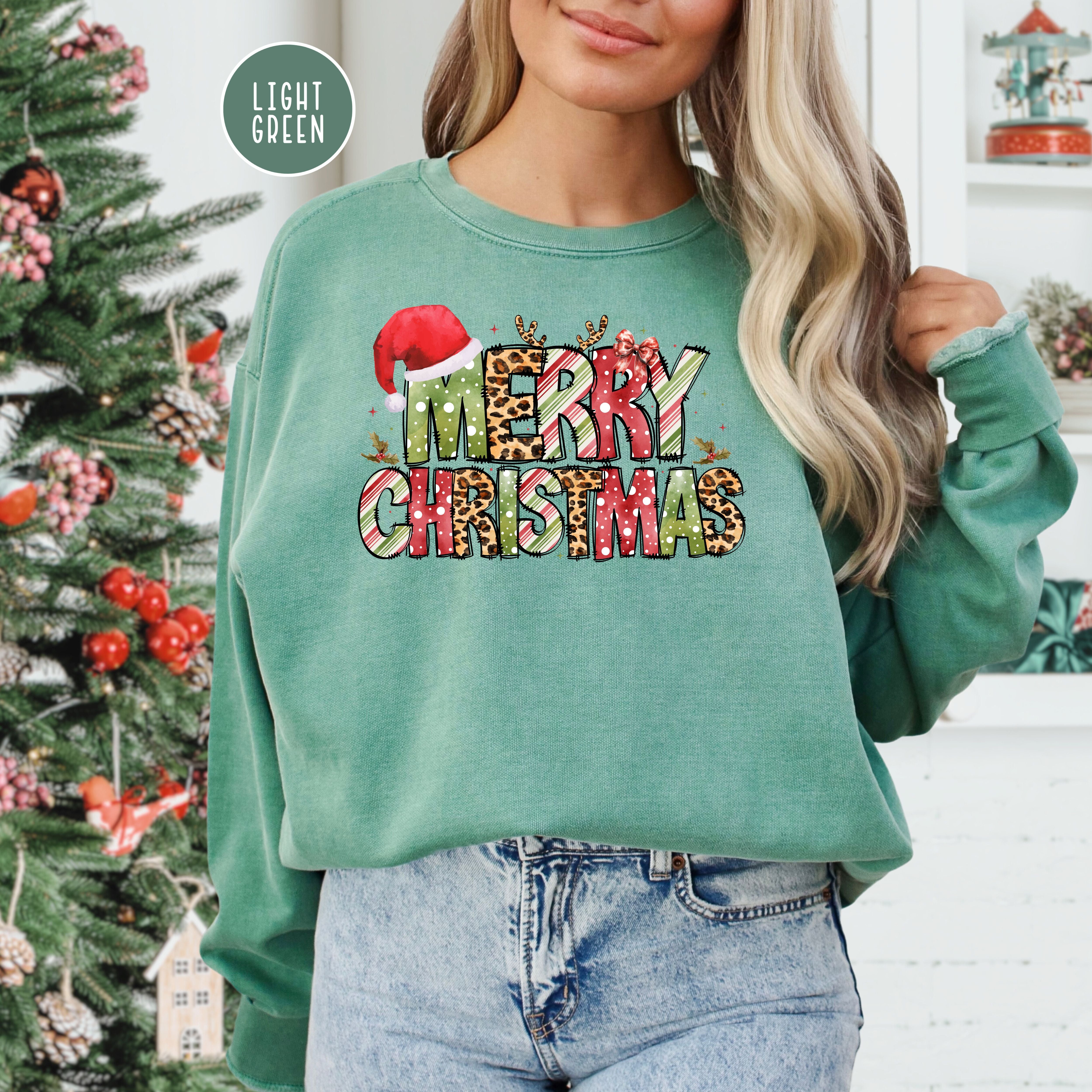 Cheerful Merry Christmas Comfort Colors® Sweatshirt