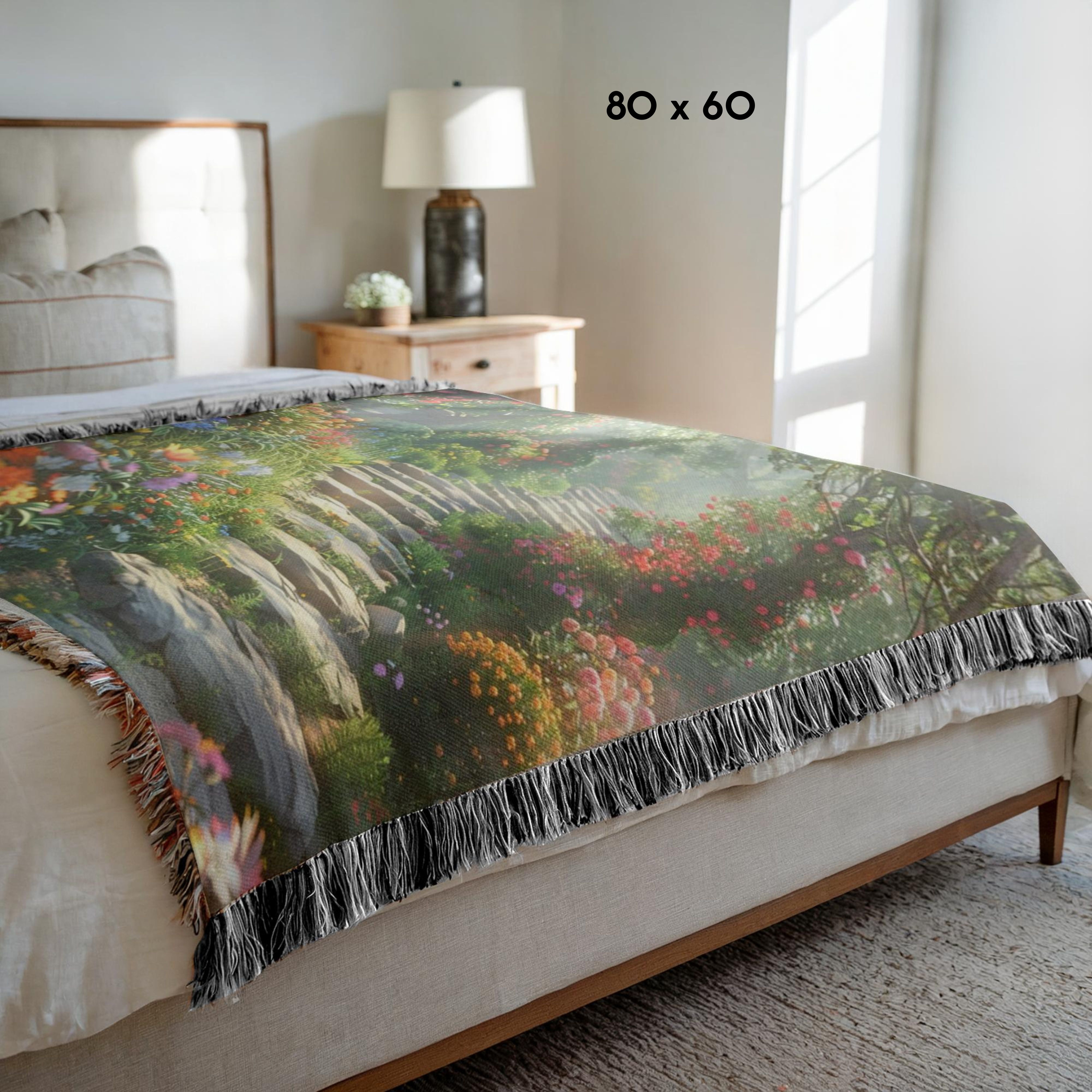 Beautiful Garden Steps Woven Throw Blanket