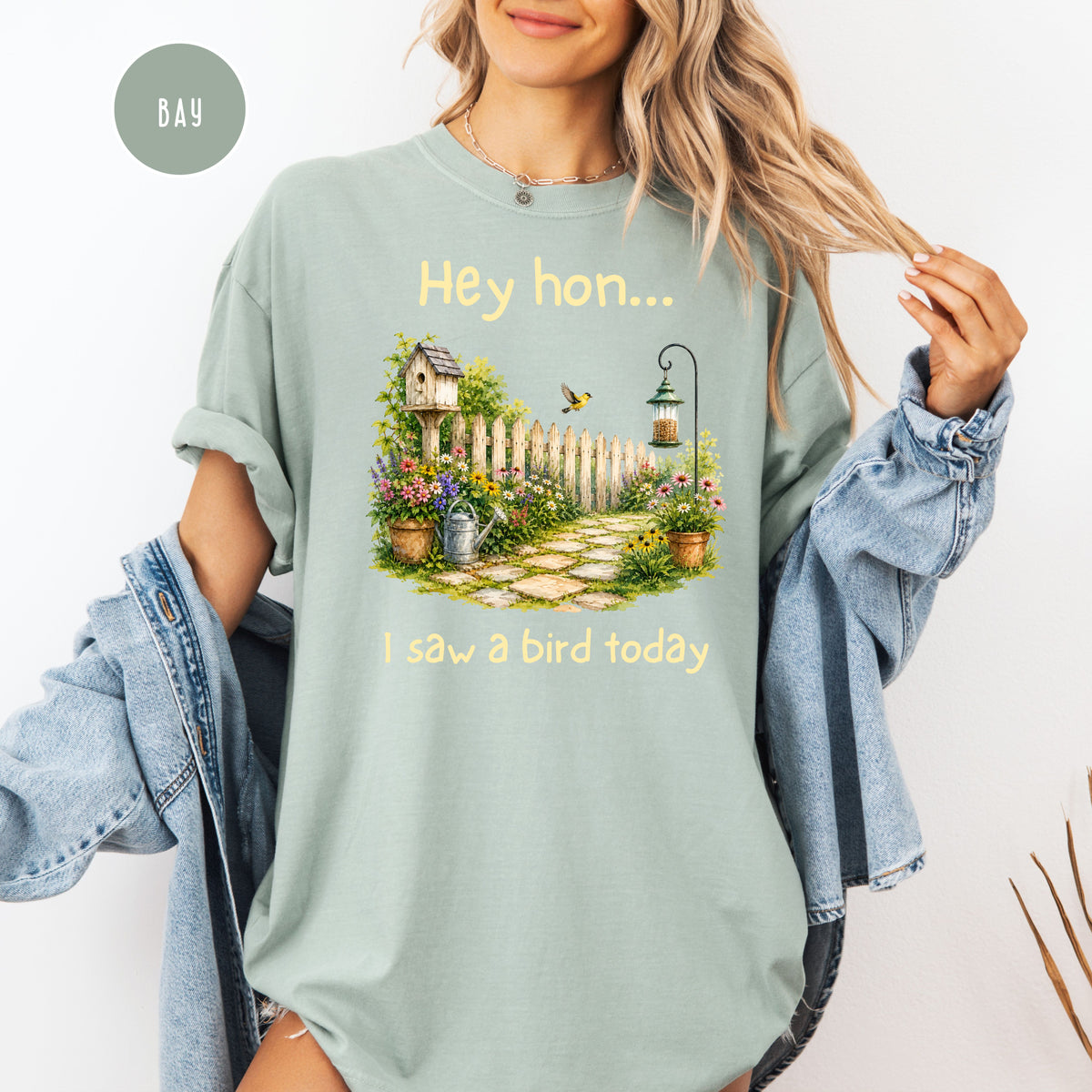 Funny The Bird Test Shirt, Tiktok, Instagram Social Media Hey Hon I Saw A Bird Today Bird Test Unisex Comfort Colors T-Shirt, Bird Test Gift