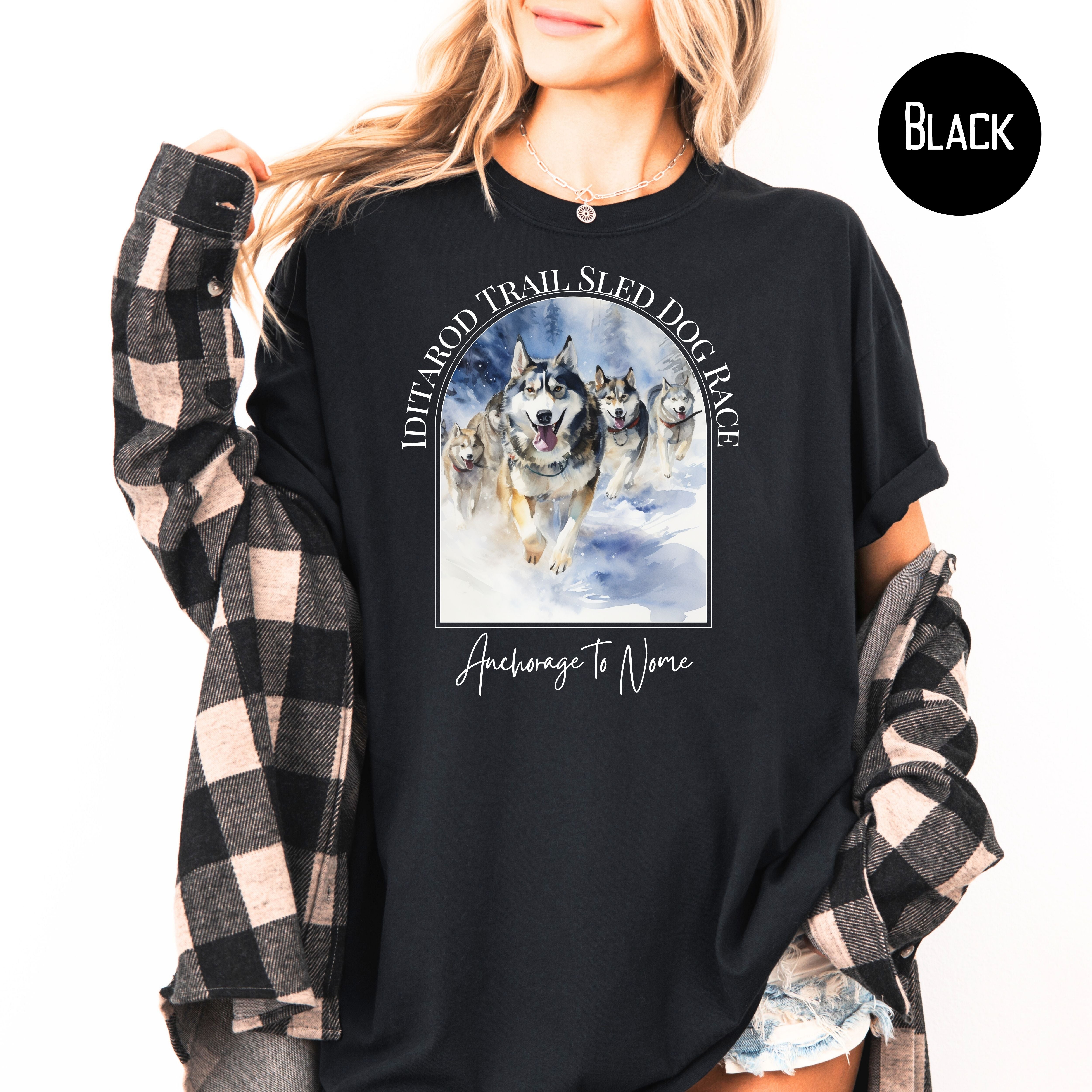 Iditarod Dog Race Comfort Colors T-Shirt, Alaskan Huskies Shirt