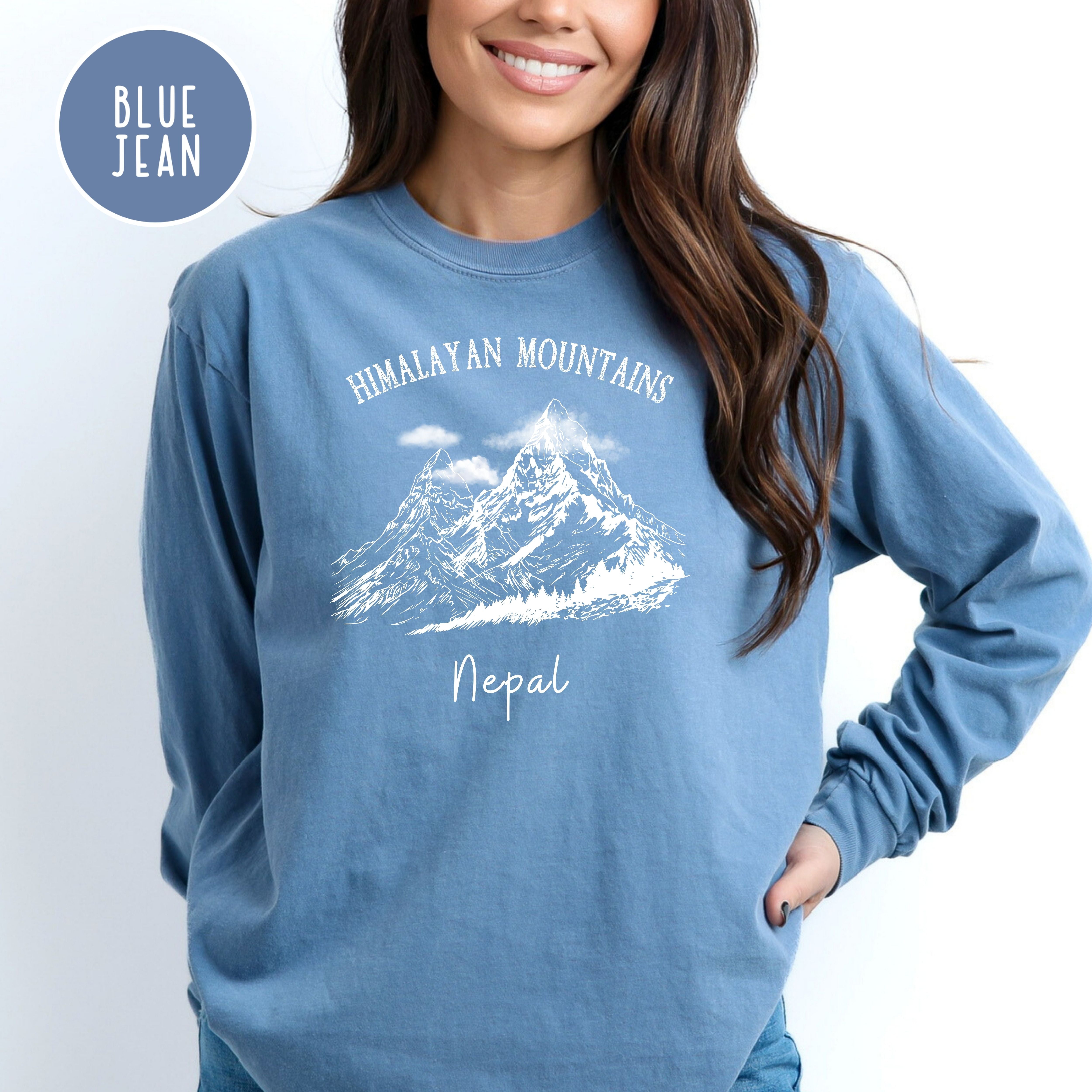 Himalayan Mountains Comfort Colors® Long Sleeve Tee