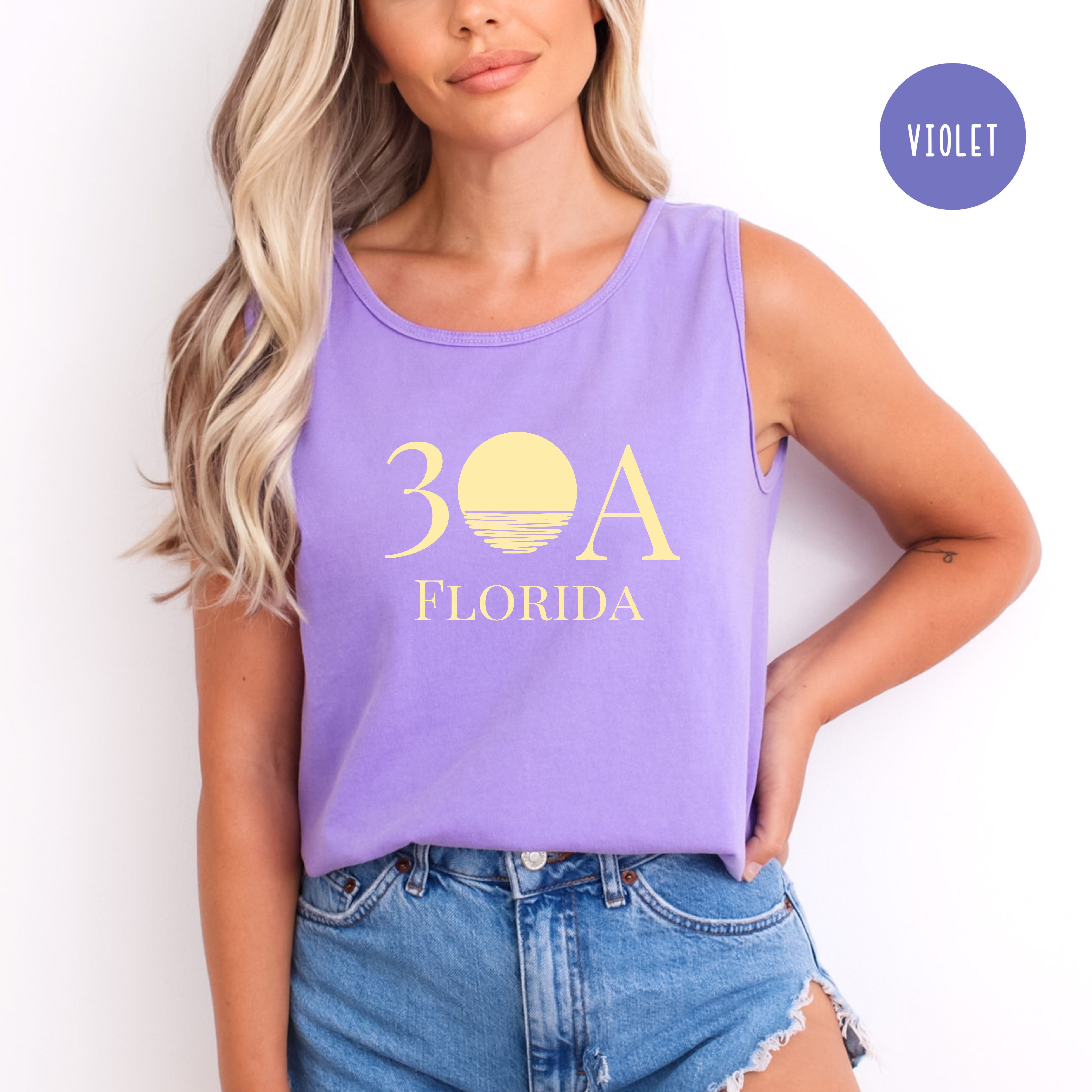 30A Florida Sunset Comfort Colors Tank Top
