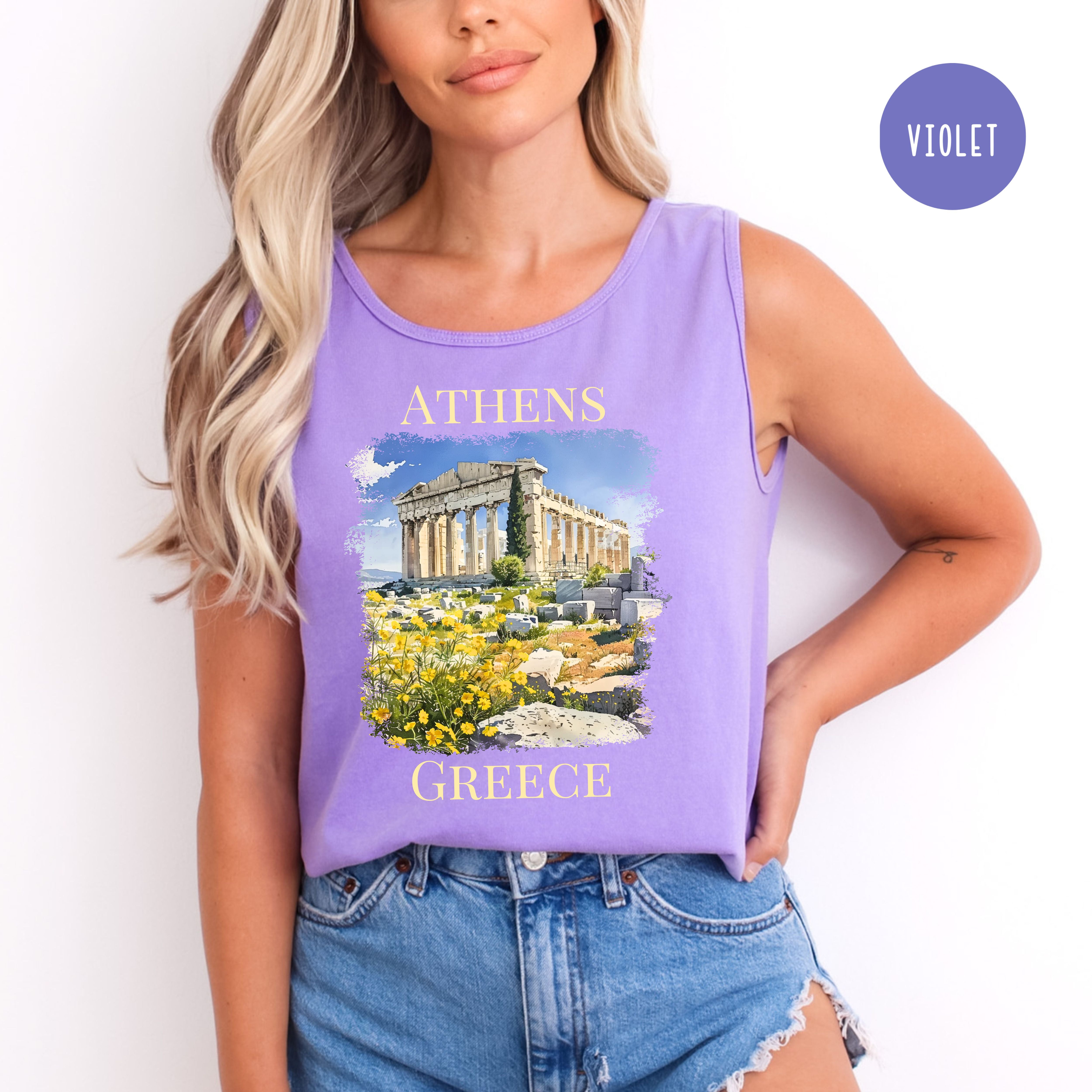 Athens Greece Comfort Colors Adult Unisex Tank Top