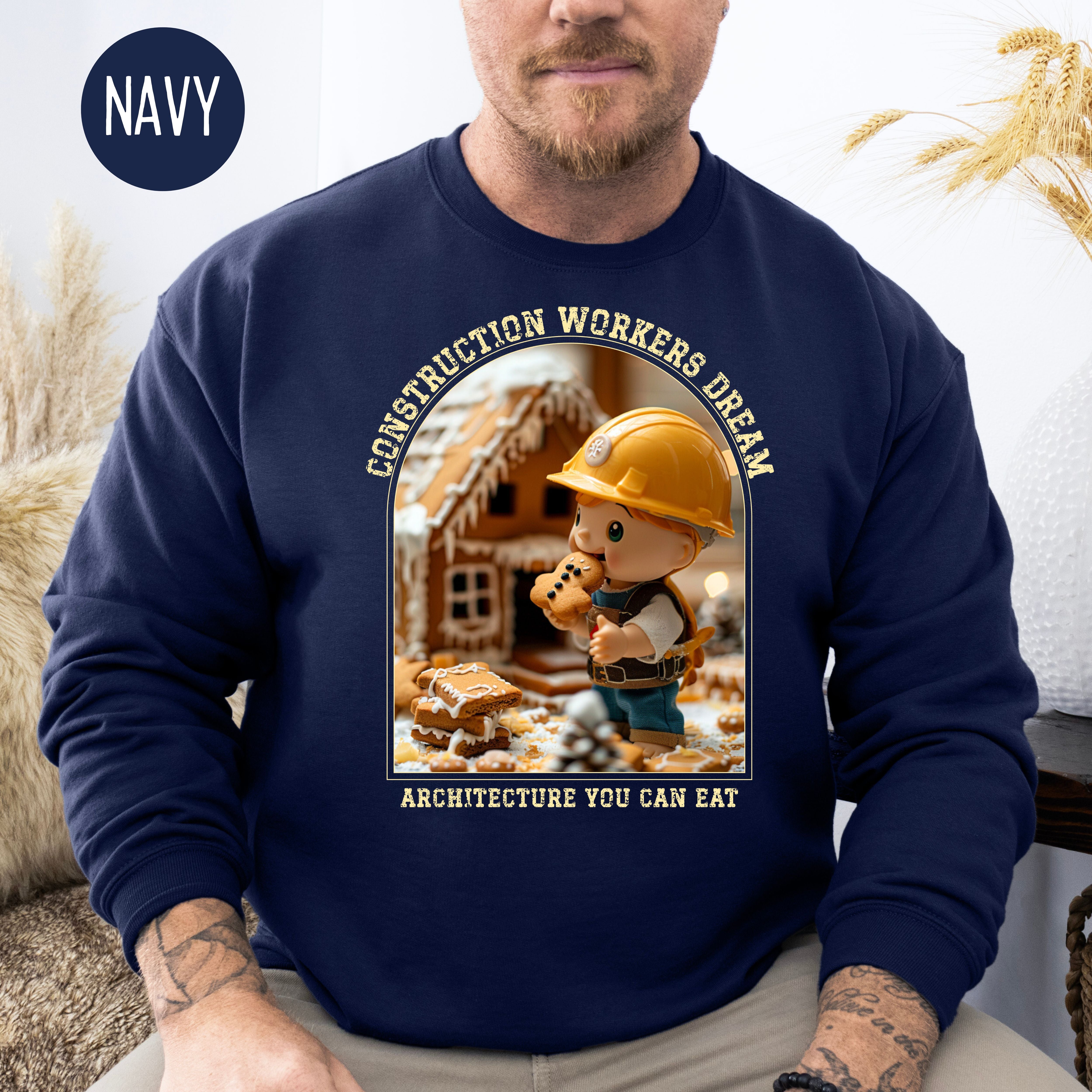 Funny Construction Worker Gingerbread House Contest Unisex Sweatshirt