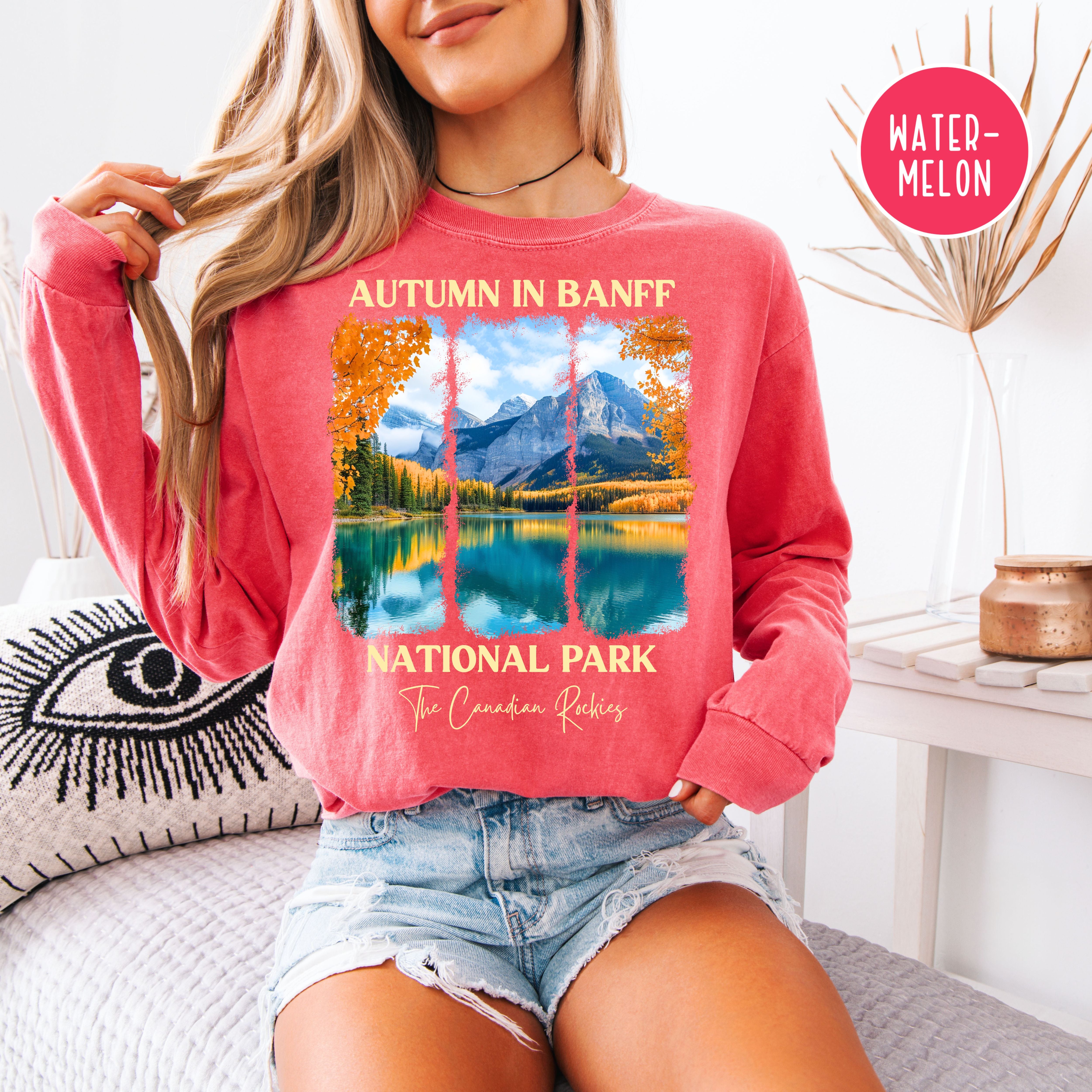 Autumn in Banff National Park Comfort Colors Unisex Long Sleeve Tee