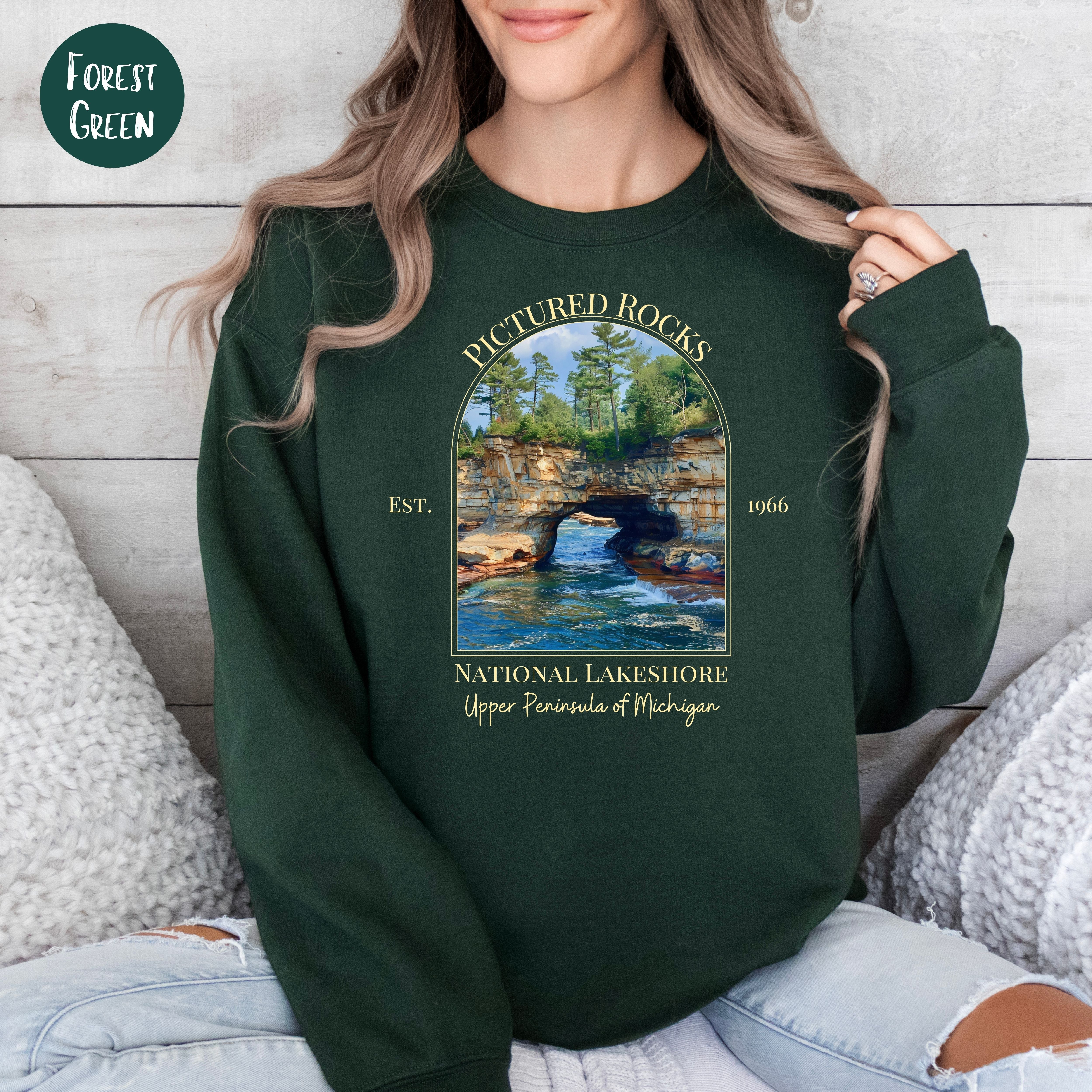 Pictured Rocks National Lakeshore UP of Michigan Sweatshirt