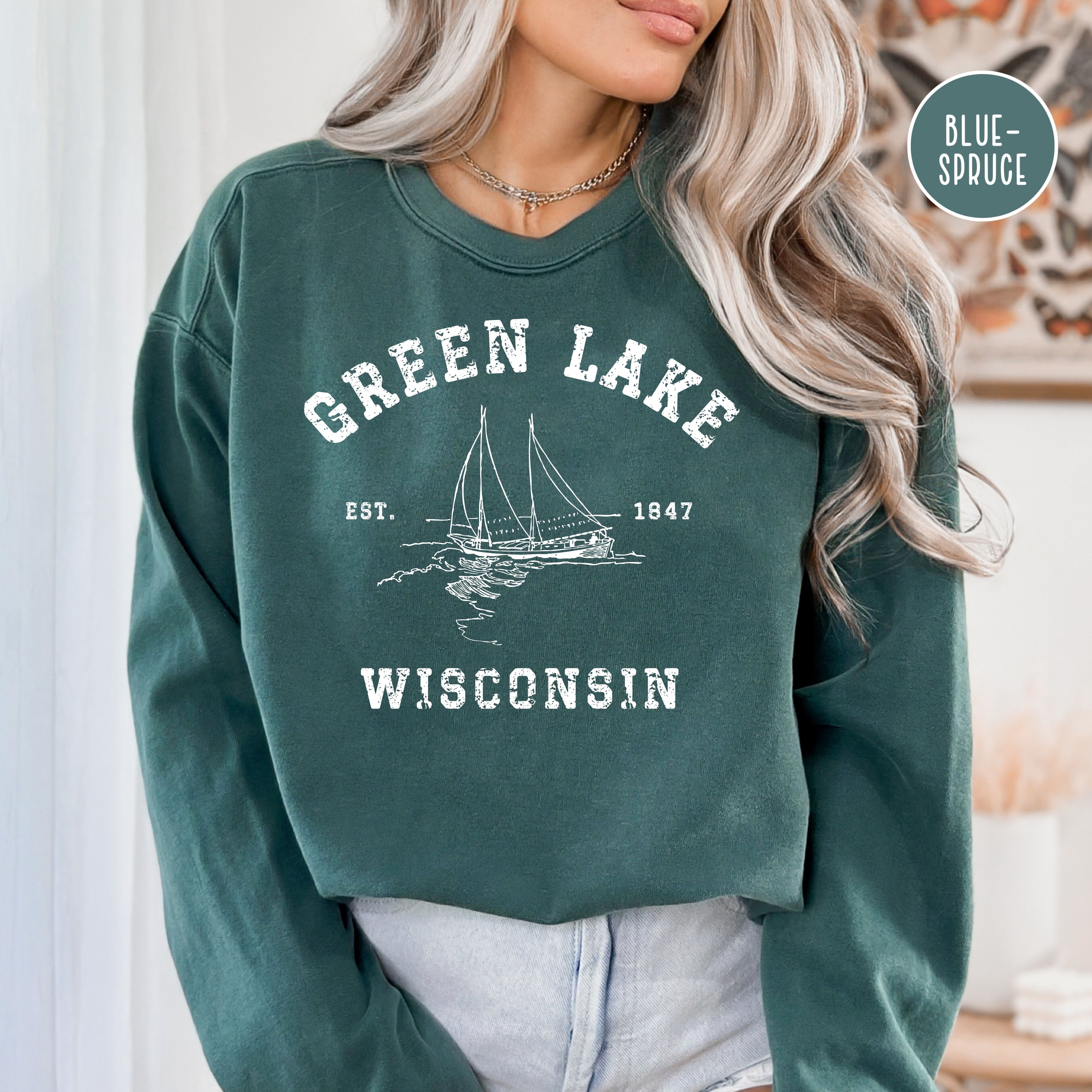 Green Lake Wisconsin Unisex Comfort Colors Camping Sweatshirt, Green Lake Wisconsin Vacation Gift Shirt, Green Lake Sweatshirt, Green Lake