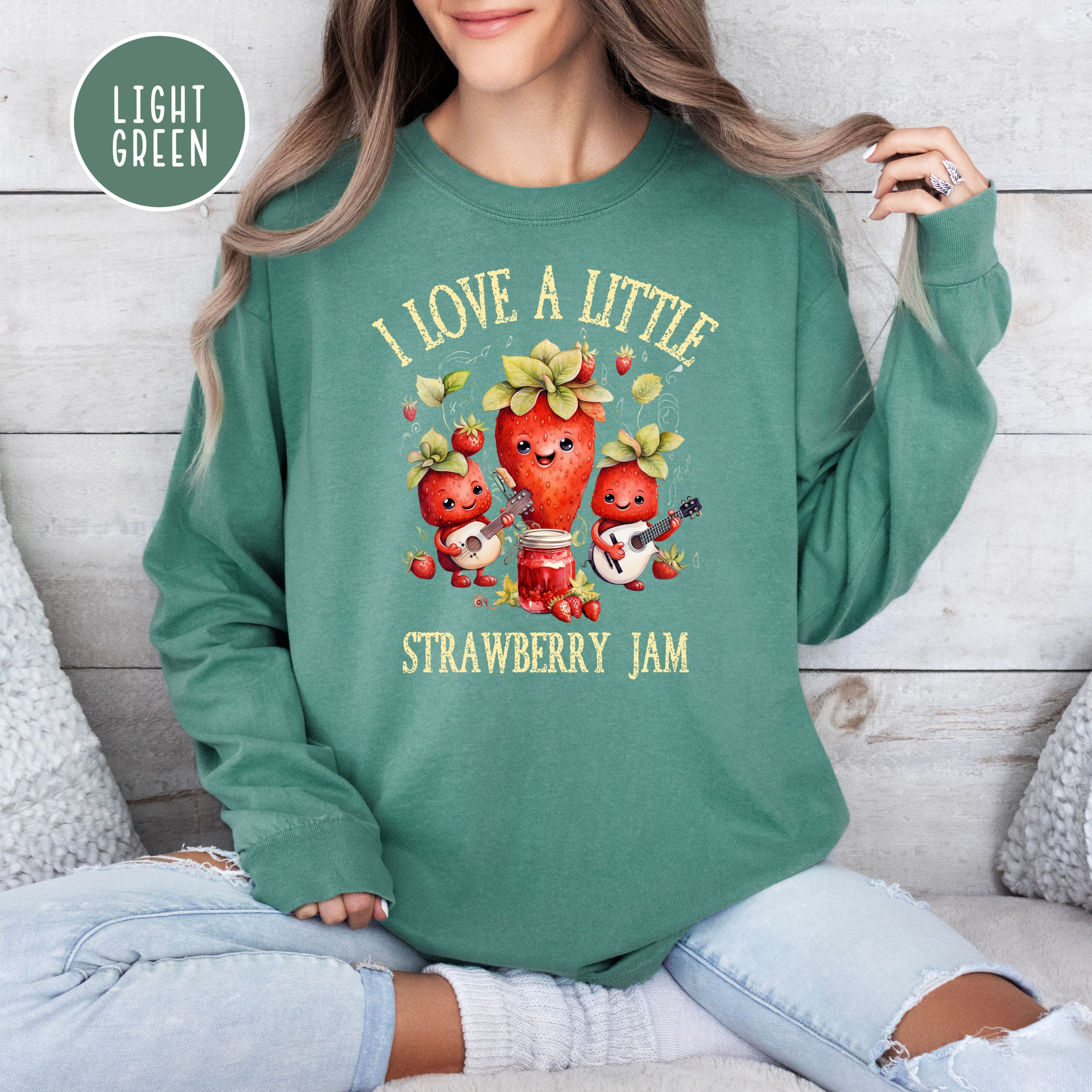 Funny Strawberries Comfort Colors® Long Sleeve Tee