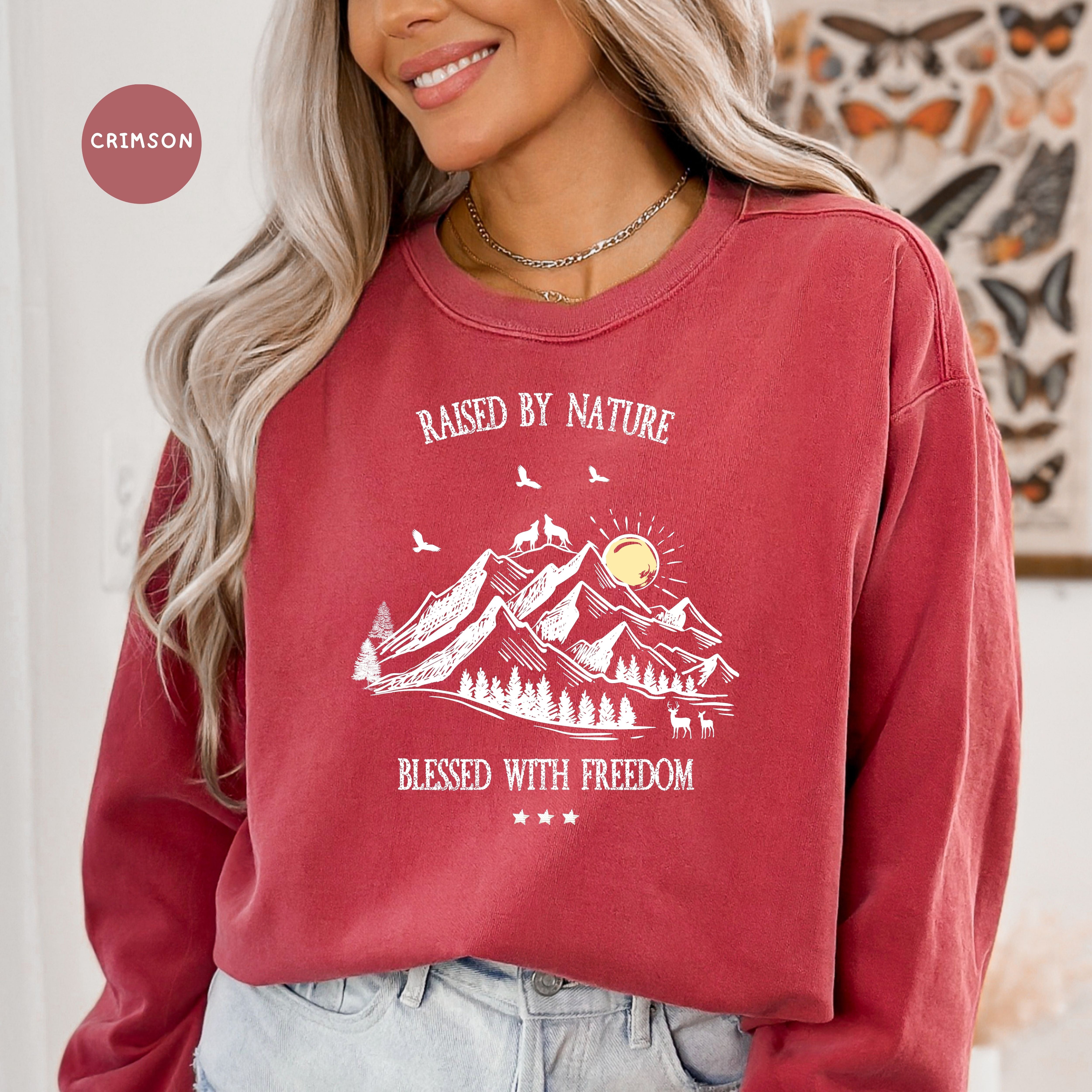 Raised By Nature Blessed with Freedom Comfort Colors® Sweatshirt