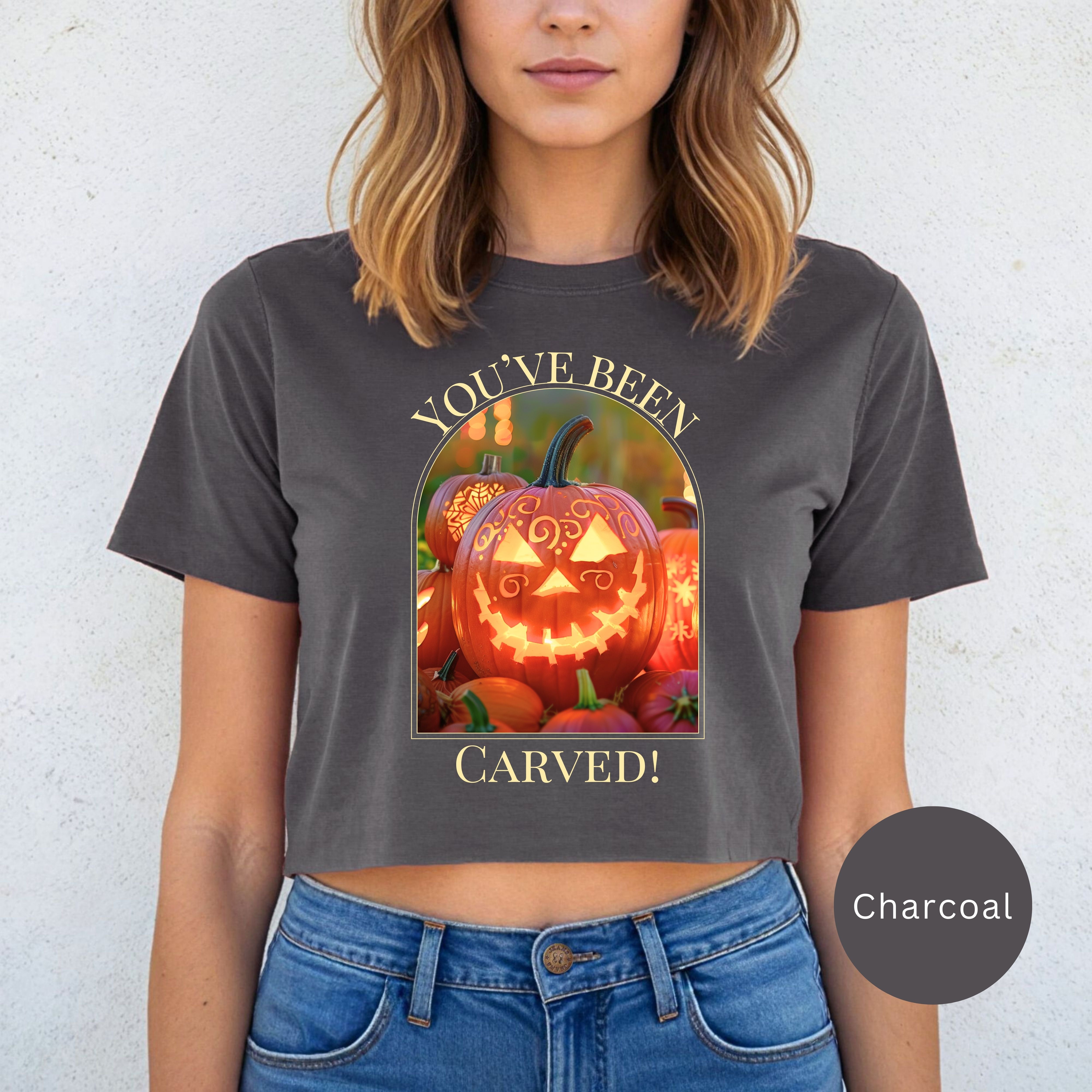 Funny Jack-O-Lantern Halloween Crop Top