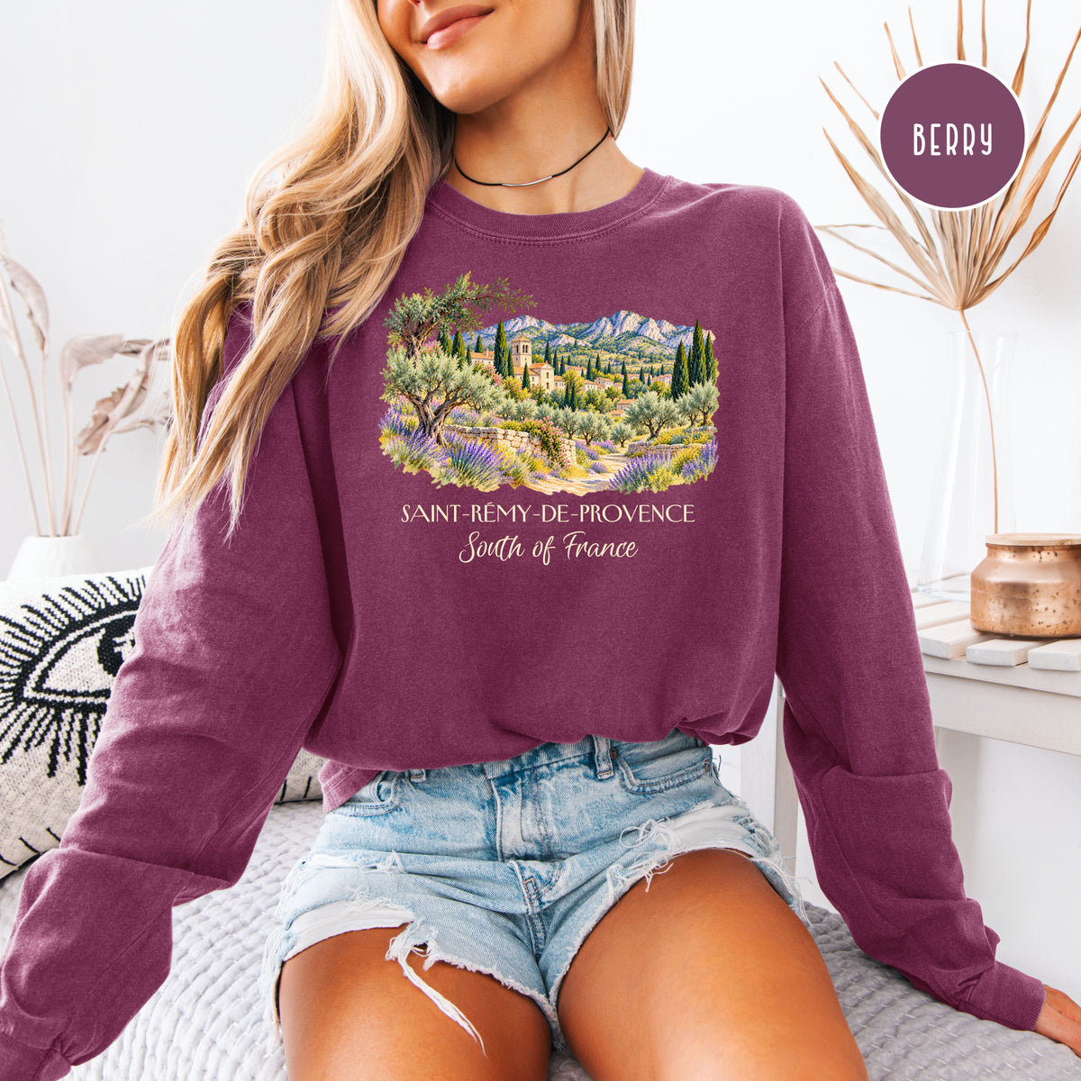 South of France Long Sleeve Comfort Colors Travel Tee, Saint Remy France Shirt, Van Gogh Trail Gift Tee, France Travel, Van Gogh Fan Gift