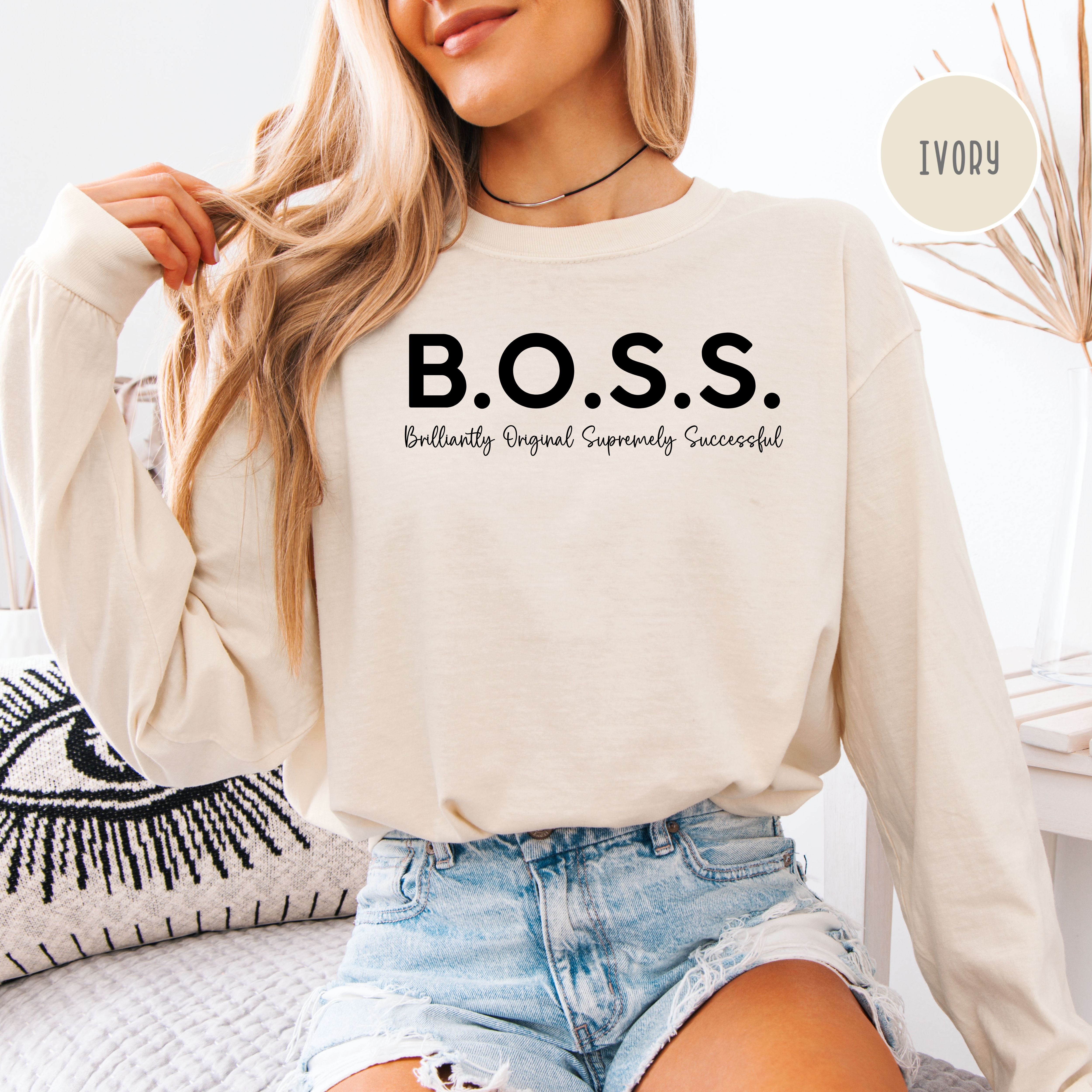 Boss Women Empowerment Long Sleeve Comfort Colors Tee