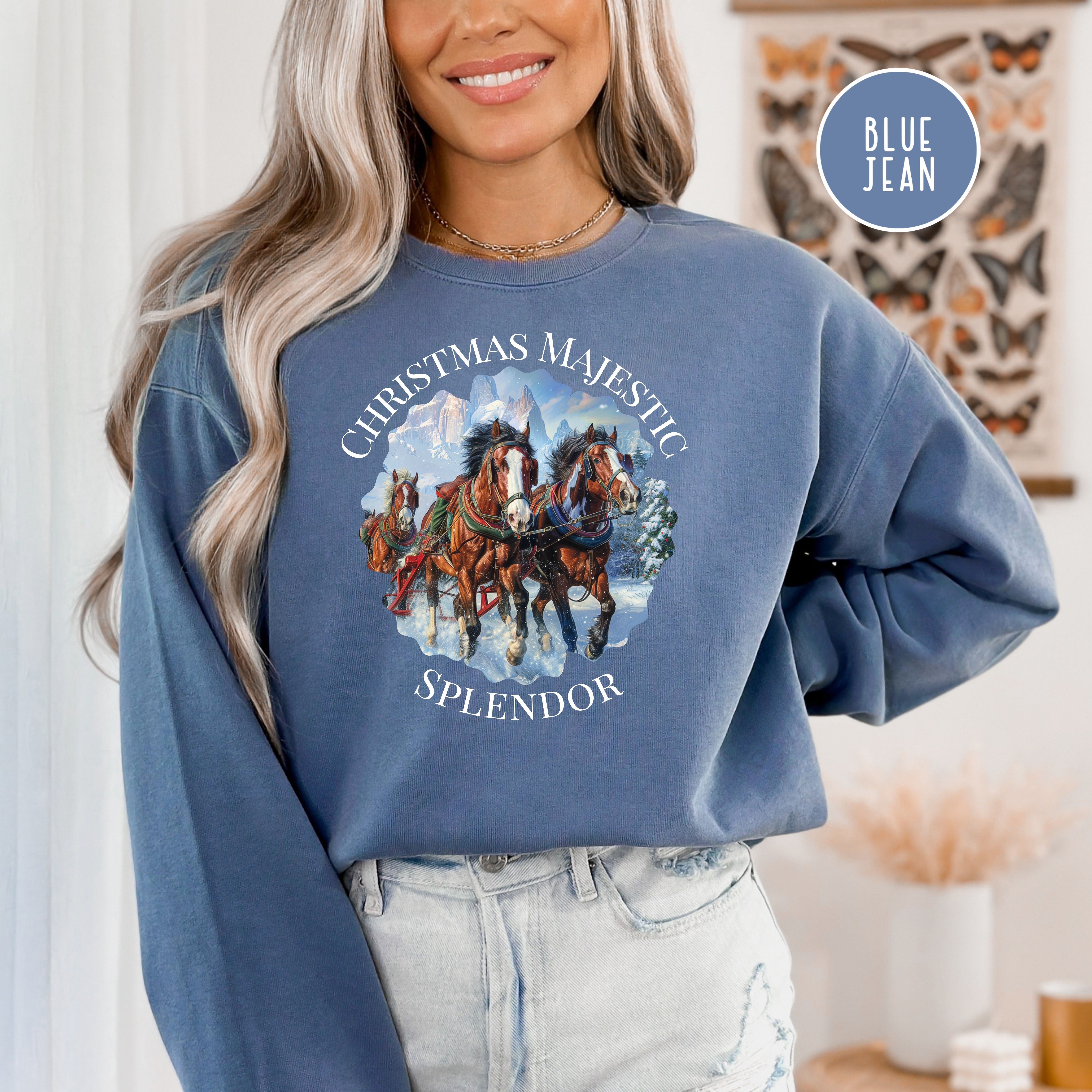 Majestic Christmas Clydesdale Horses Comfort Colors® Sweatshirt