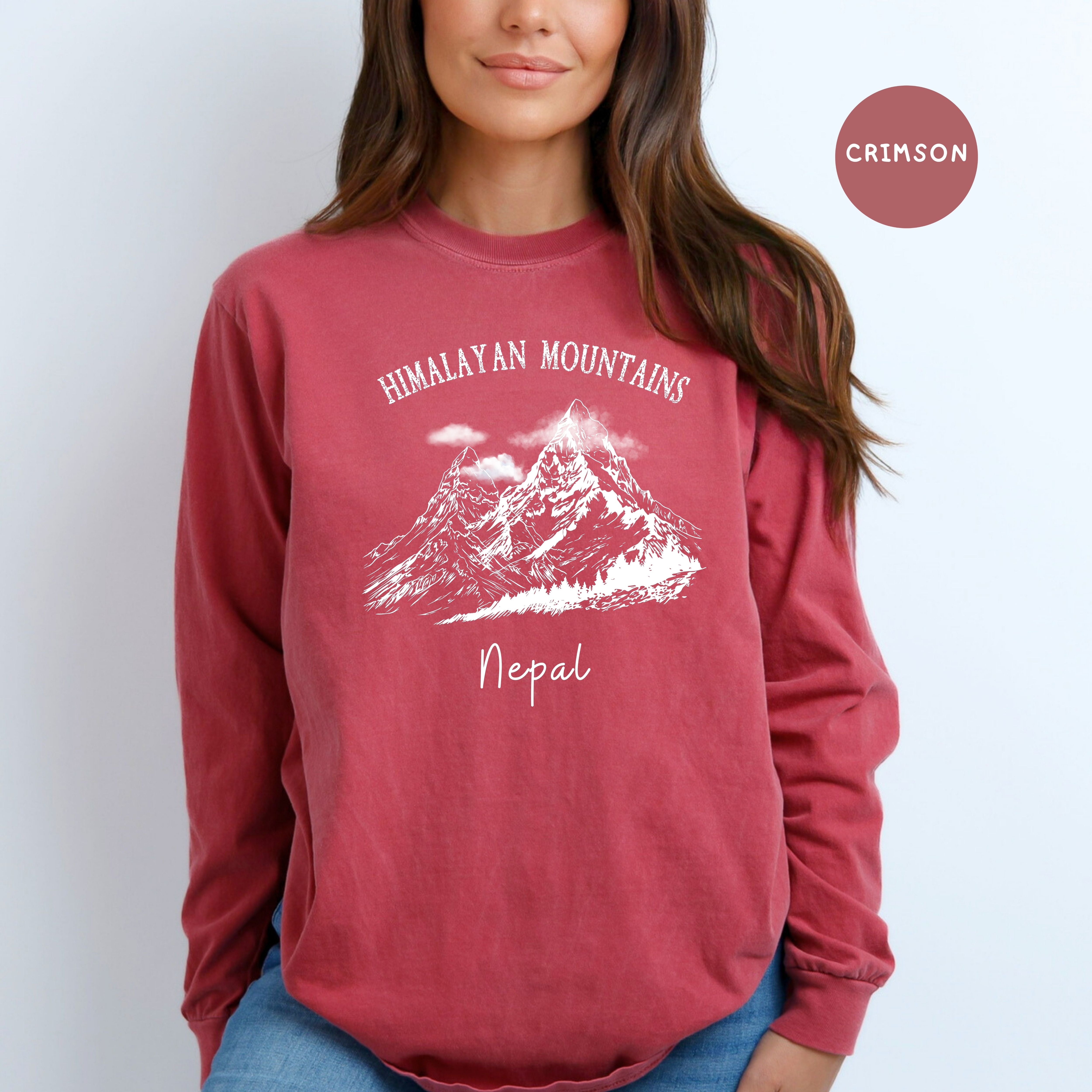 Himalayan Mountains Comfort Colors® Long Sleeve Tee