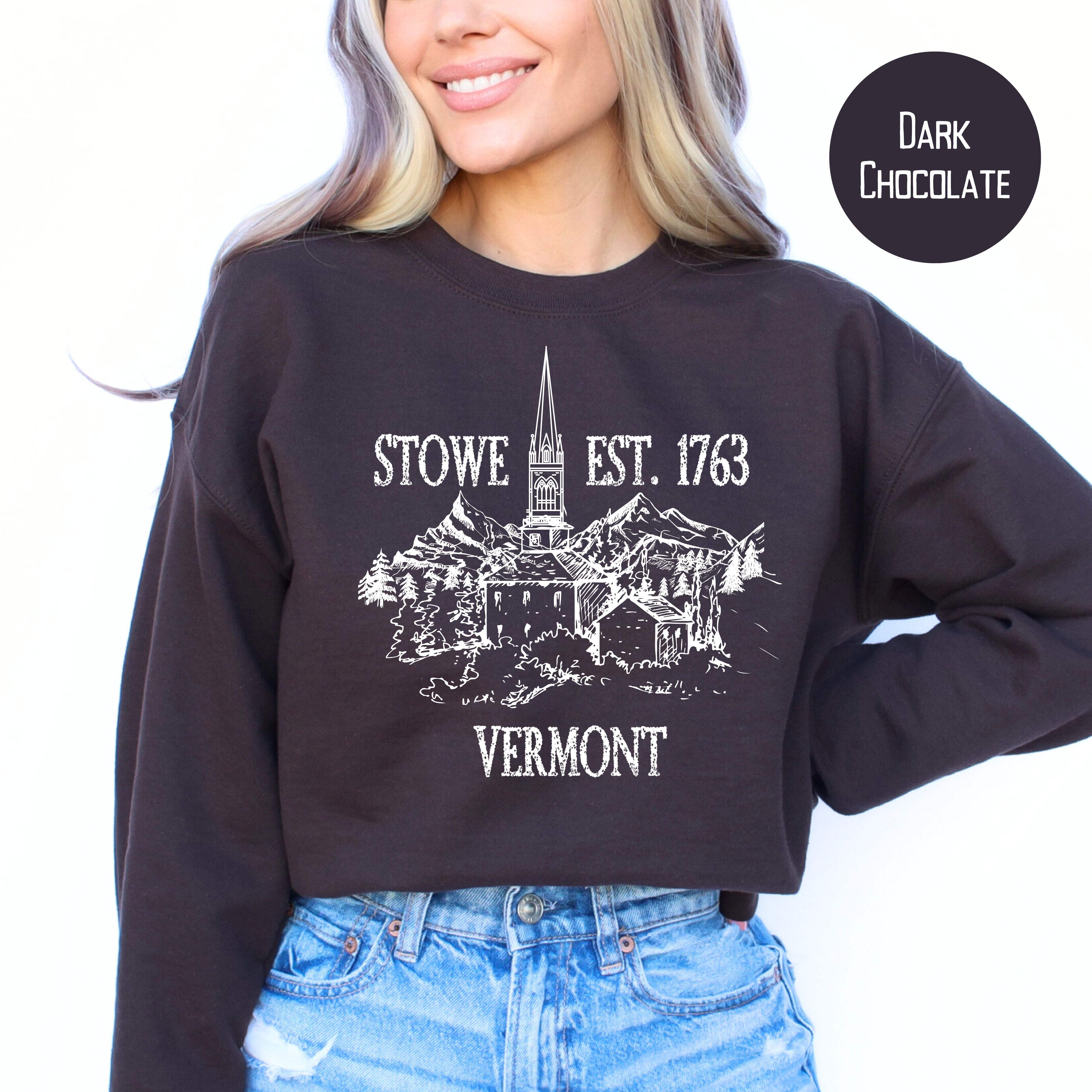 Stowe Vermont Grunge Style Winter Sweatshirt