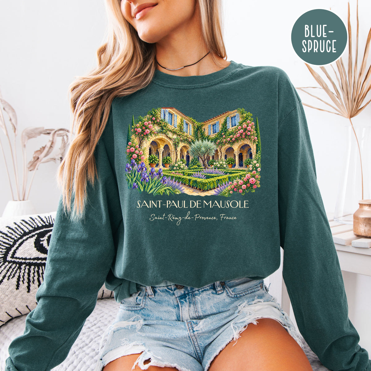 Van Gogh Trail Long Sleeve Comfort Colors Tee, Saint Remy France Gift Tee, South of France Travel Gift, France Vacation Tee, Art Lover Gift