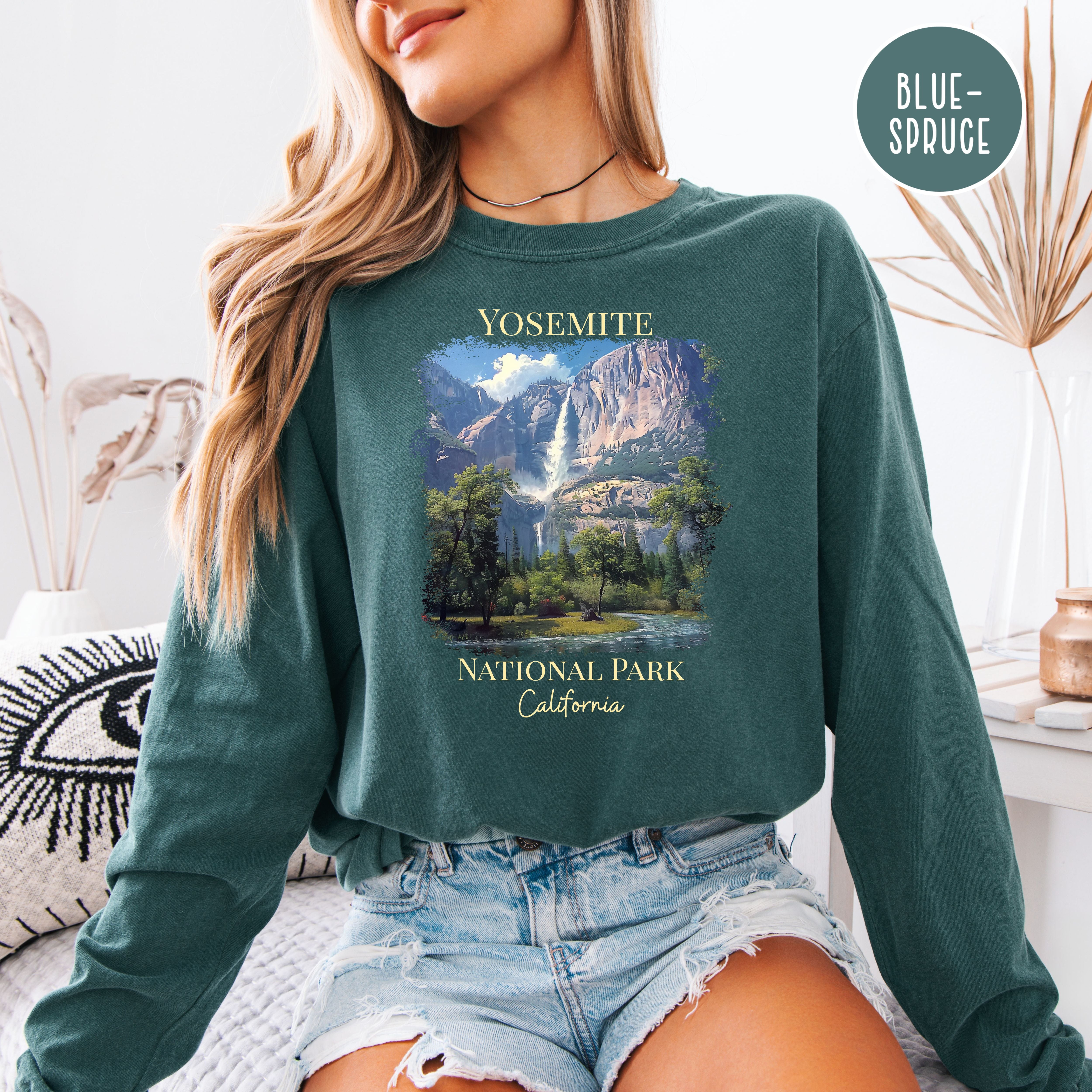 Yosemite National Park California Adult Unisex Comfort Colors Long Sleeve Tee Shirts
