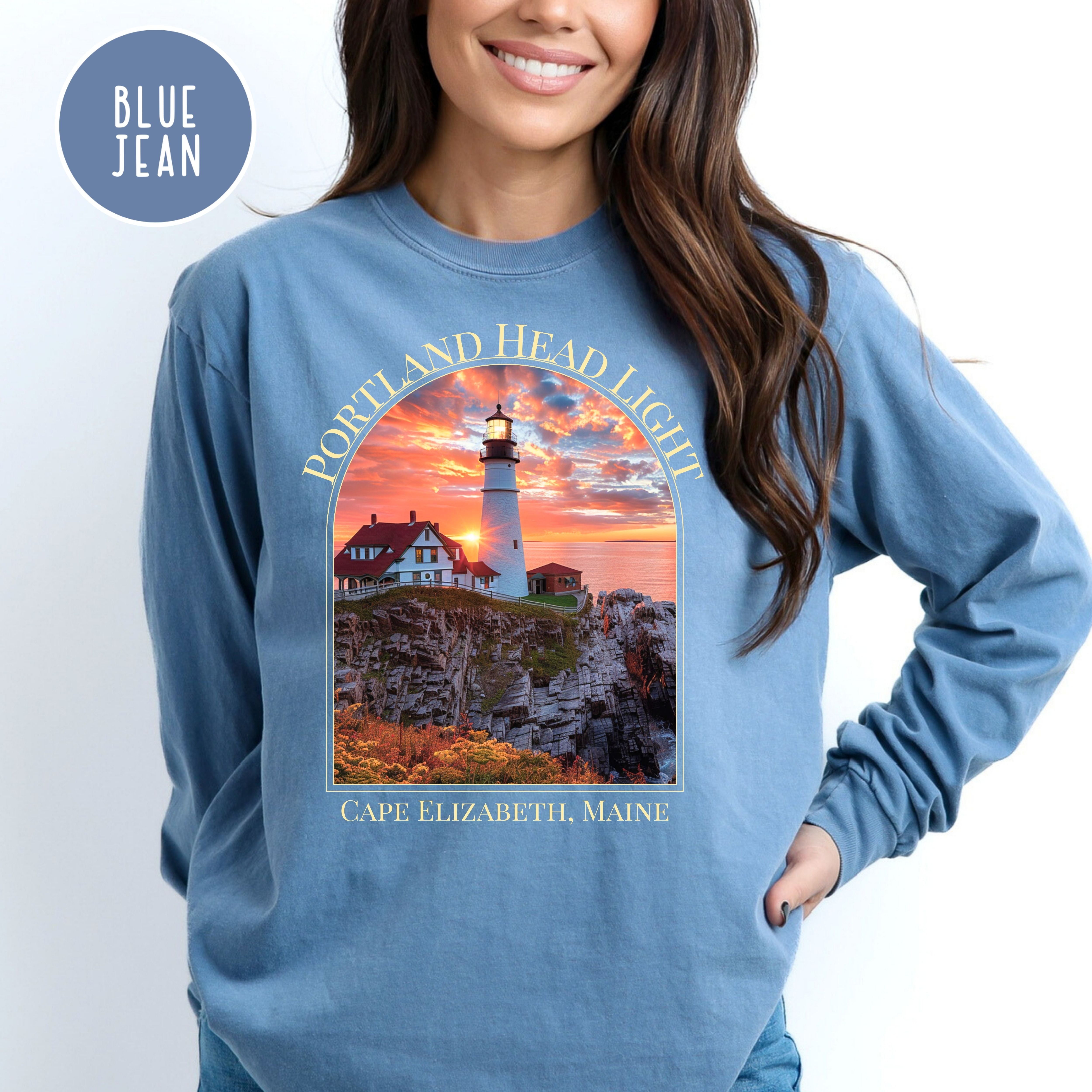 Portland Head Light Cape Elizabeth Maine Comfort Colors® Long Sleeve Tee