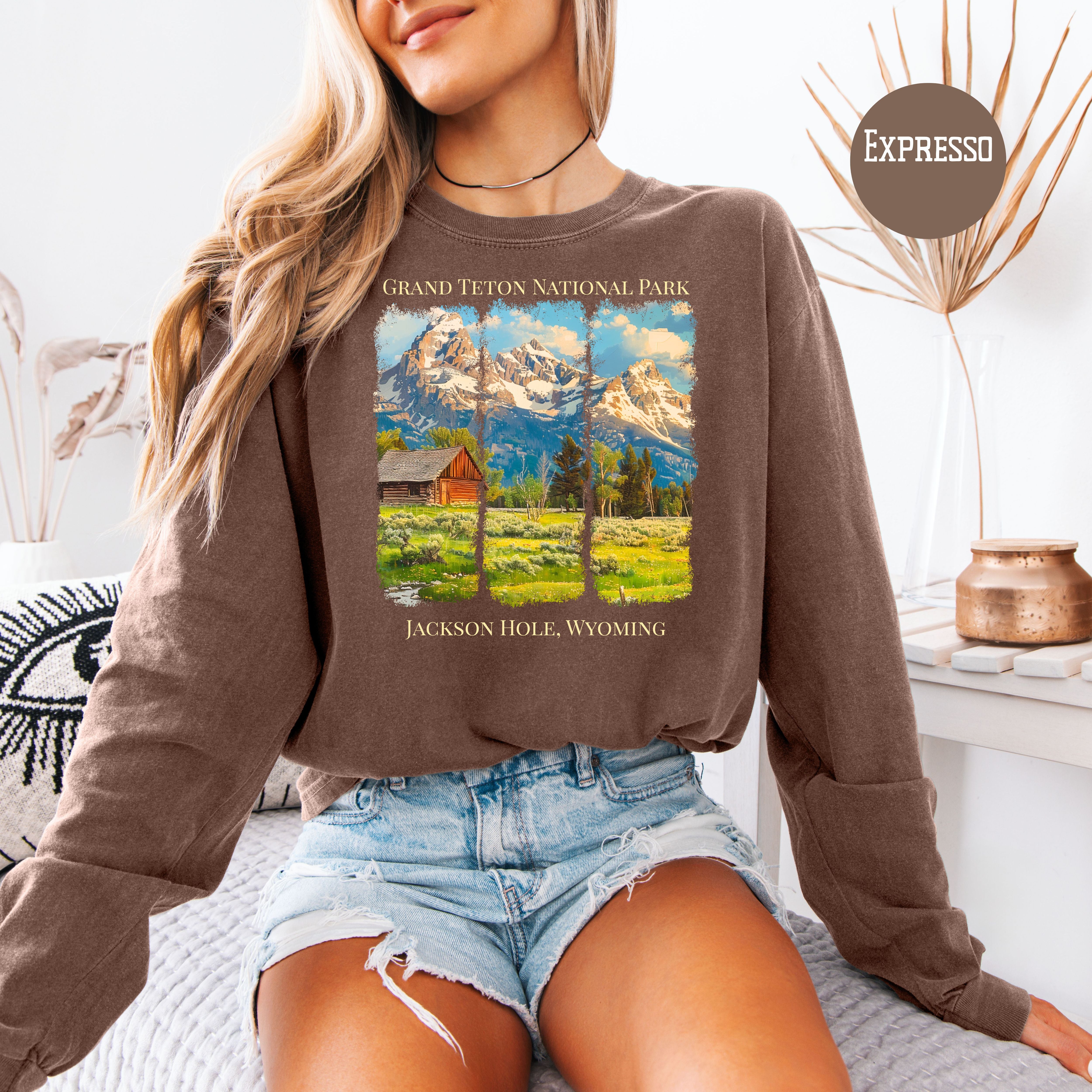 Grand Teton National Park Long Sleeve Comfort Colors Tee
