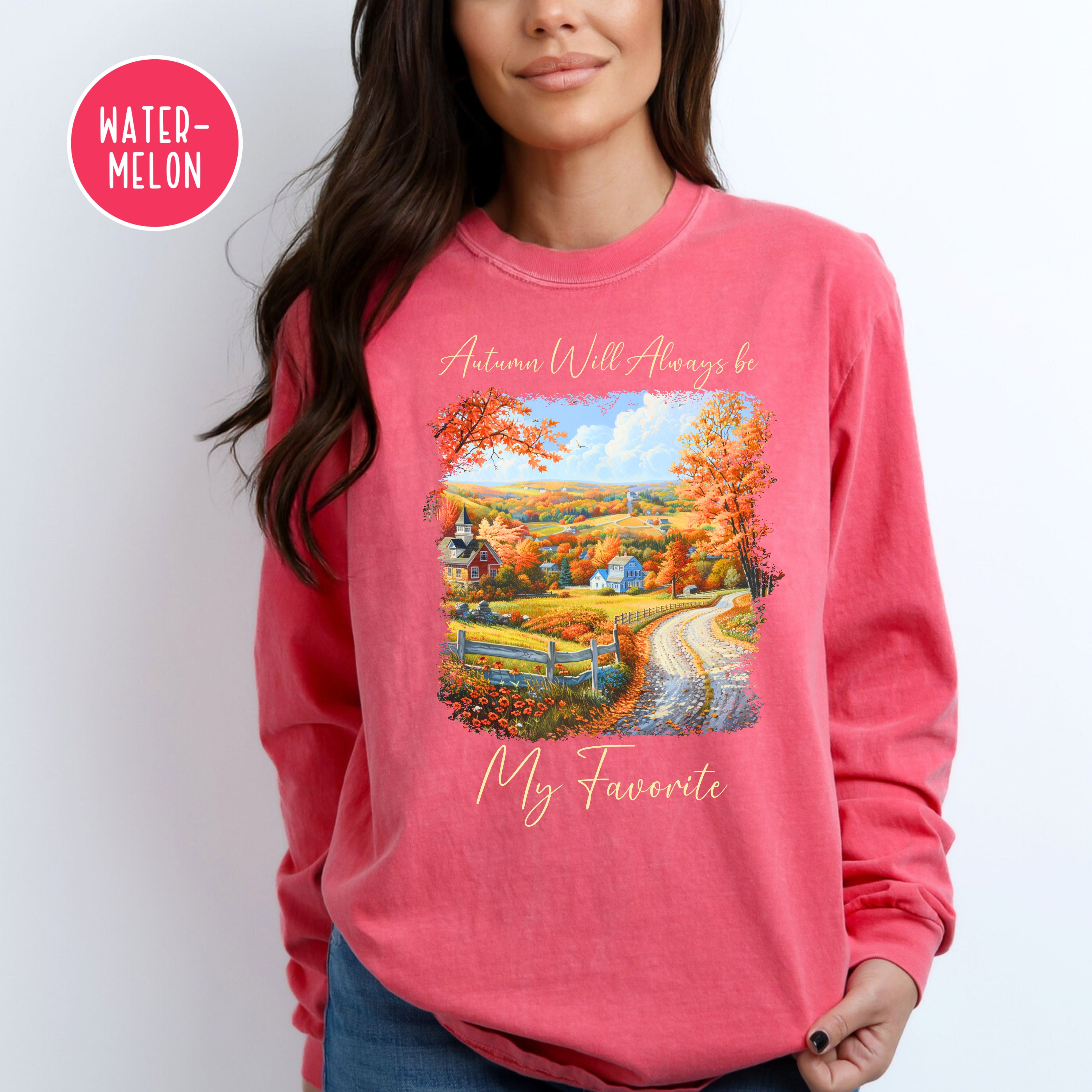 Autumn Will Always Be My Favorite Cozy Comfort Colors Long Sleeve Adult Unsex Fall Season Tee Shirt