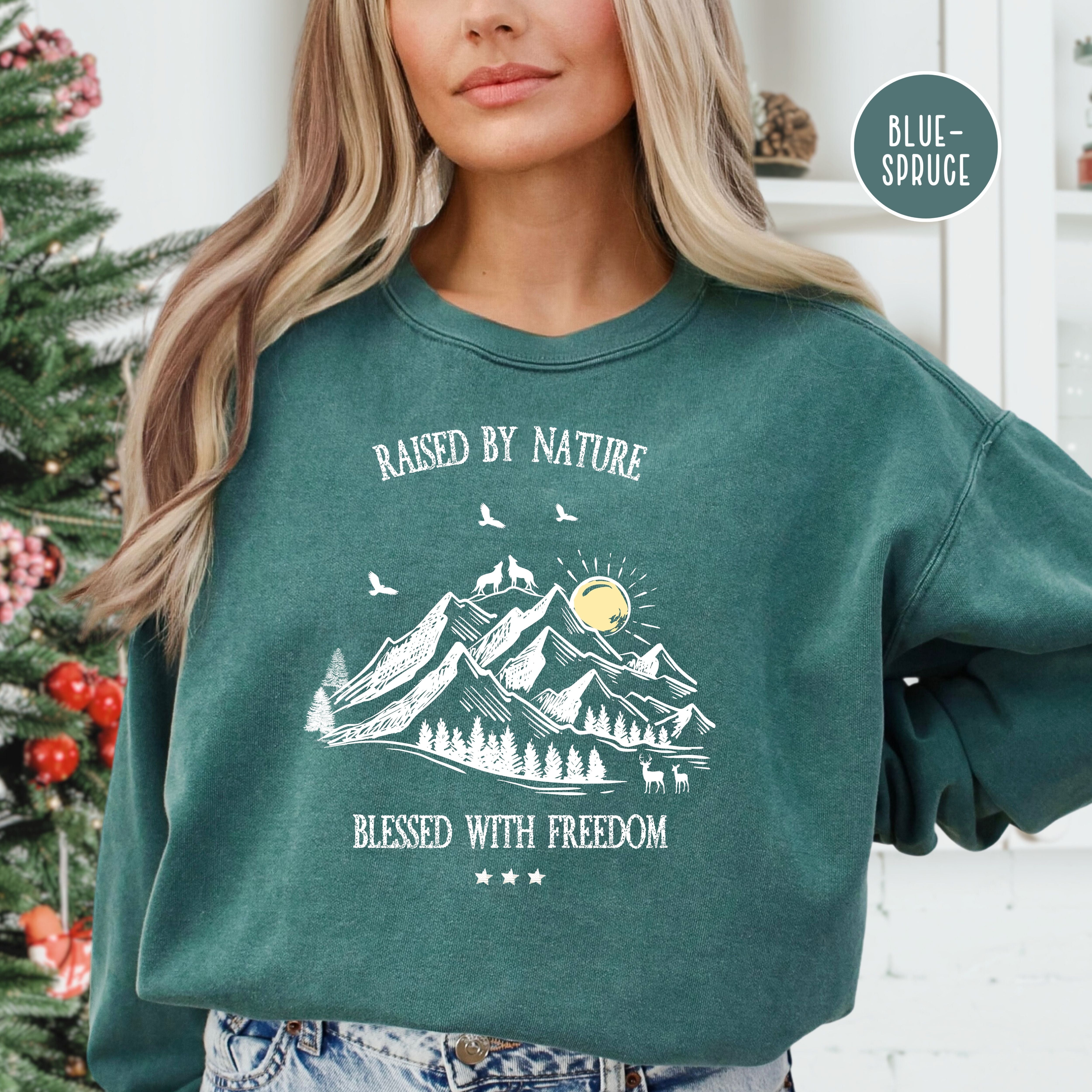 Raised By Nature Blessed with Freedom Comfort Colors® Sweatshirt