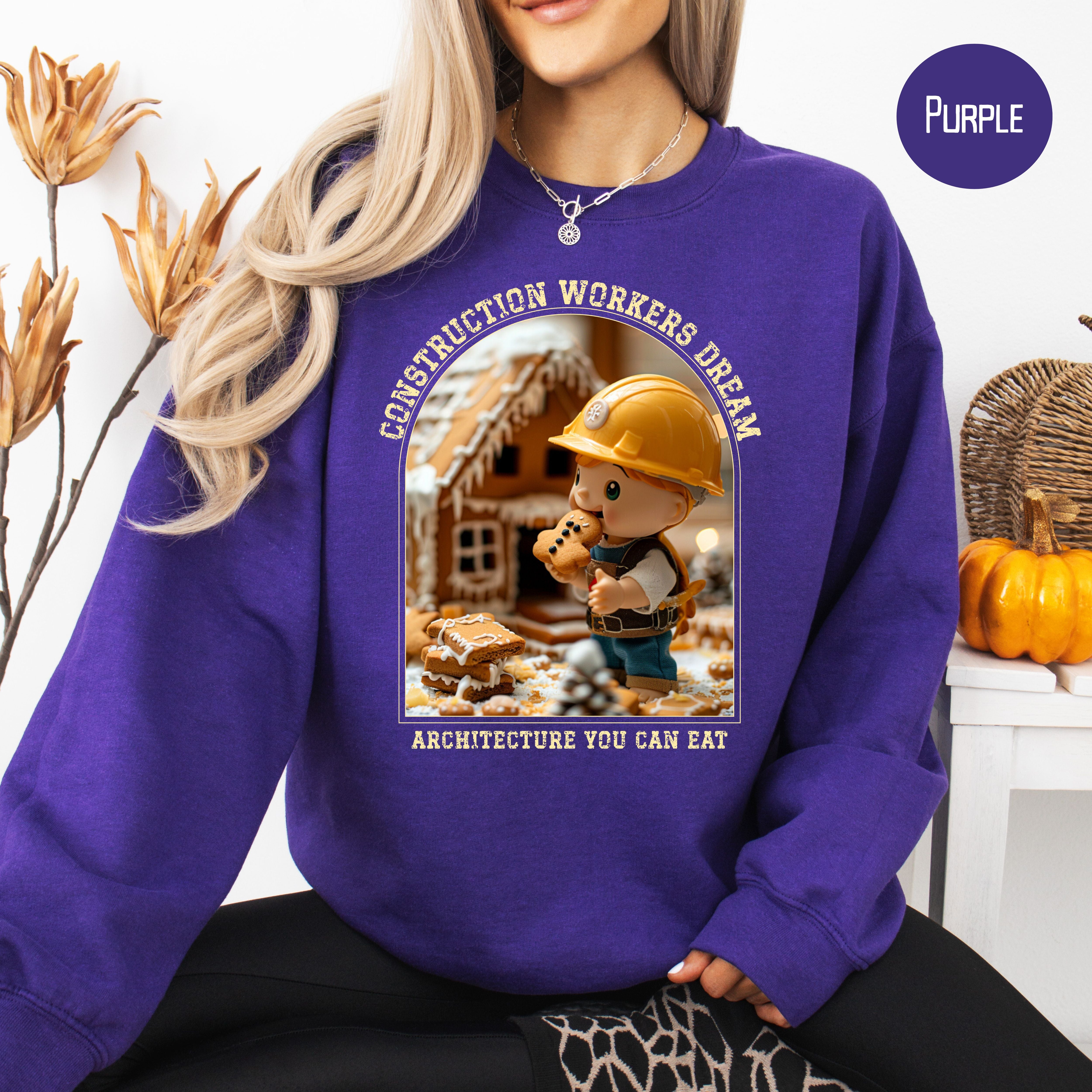 Funny Construction Worker Gingerbread House Contest Unisex Sweatshirt