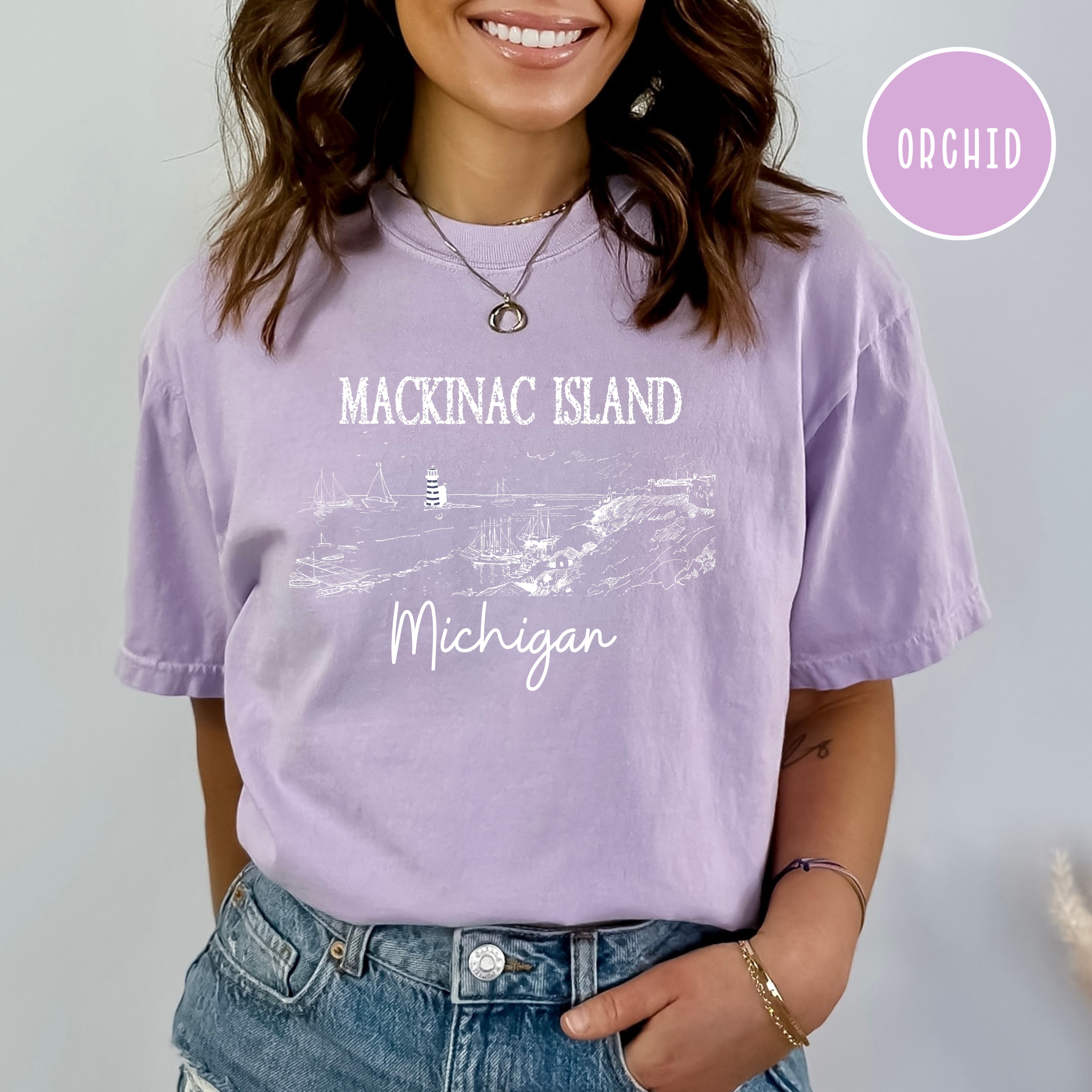Mackinac Island Michigan Grunge Style Comfort Colors® Tee