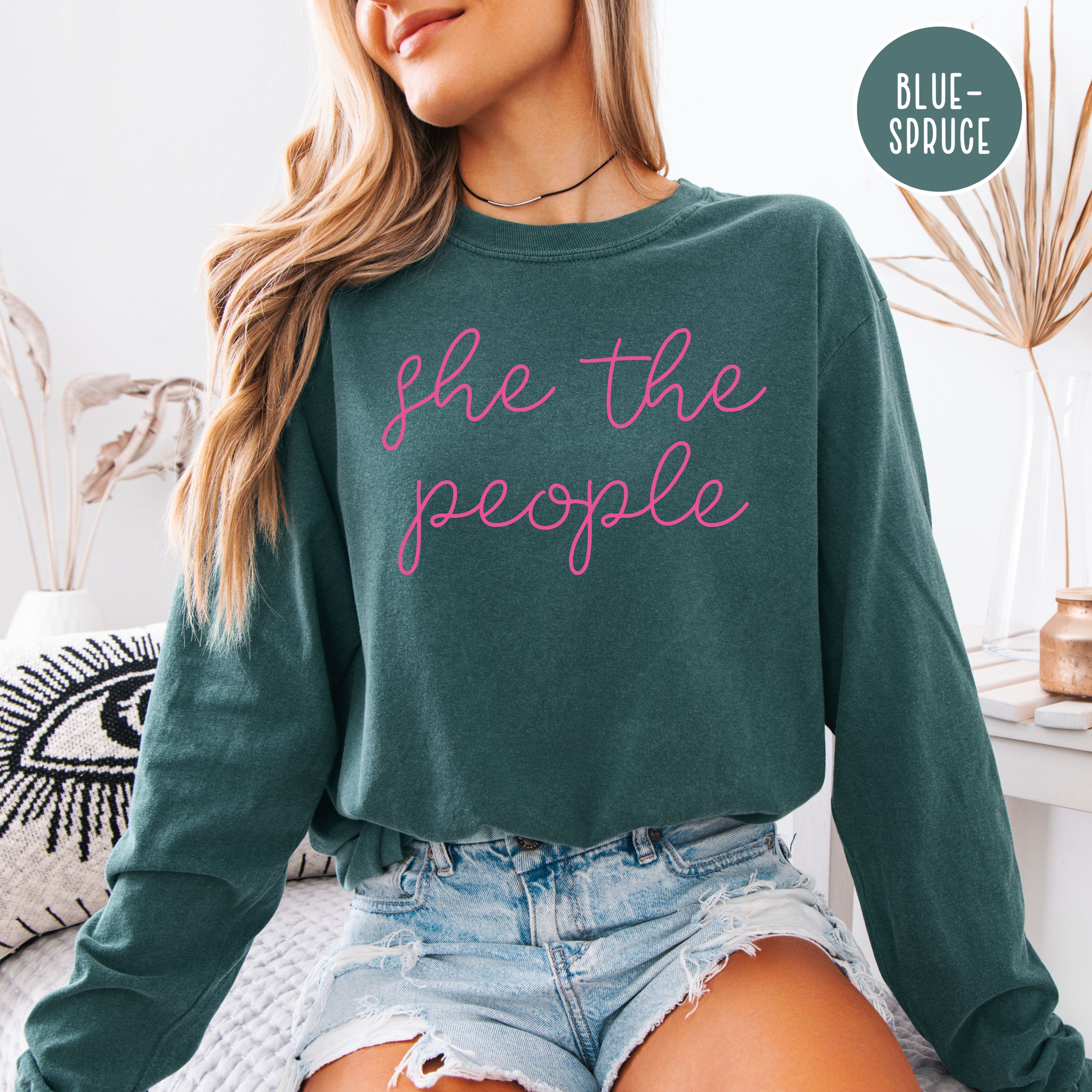 She The People Women's Rights, Equal Rights Comfort Colors Long Sleeve Tee