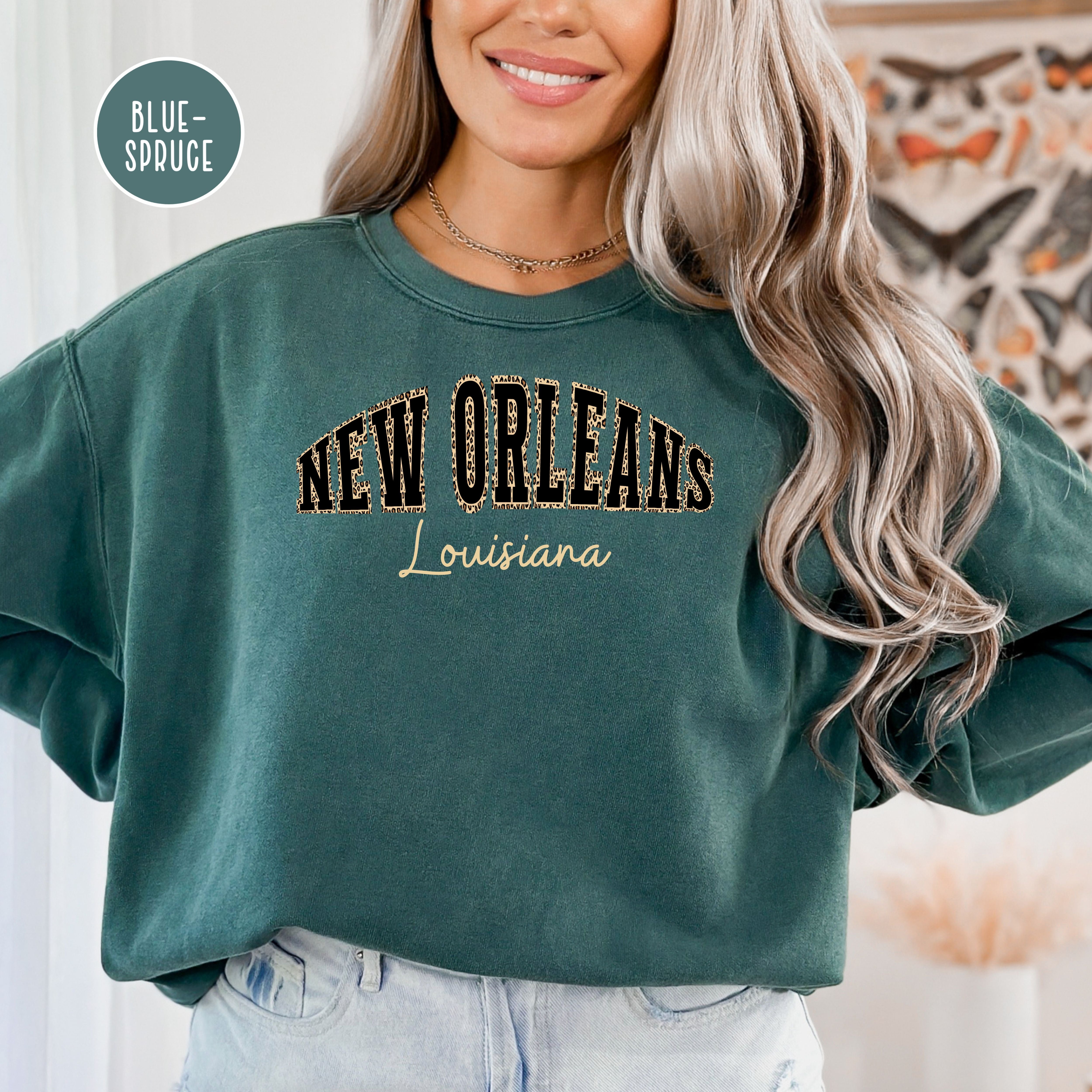 New Orleans Cheta Print Comfort Colors® Sweatshirt