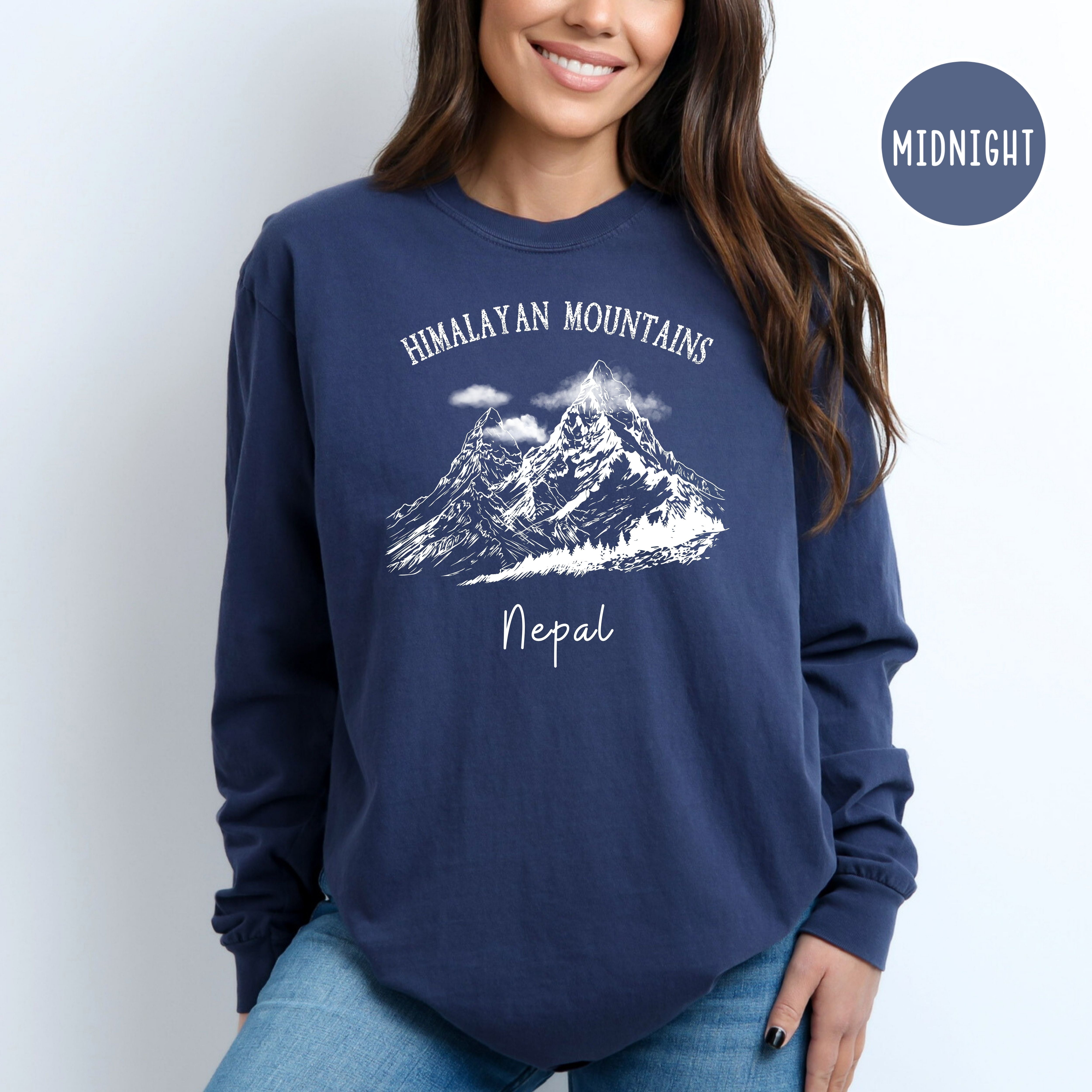 Himalayan Mountains Comfort Colors® Long Sleeve Tee